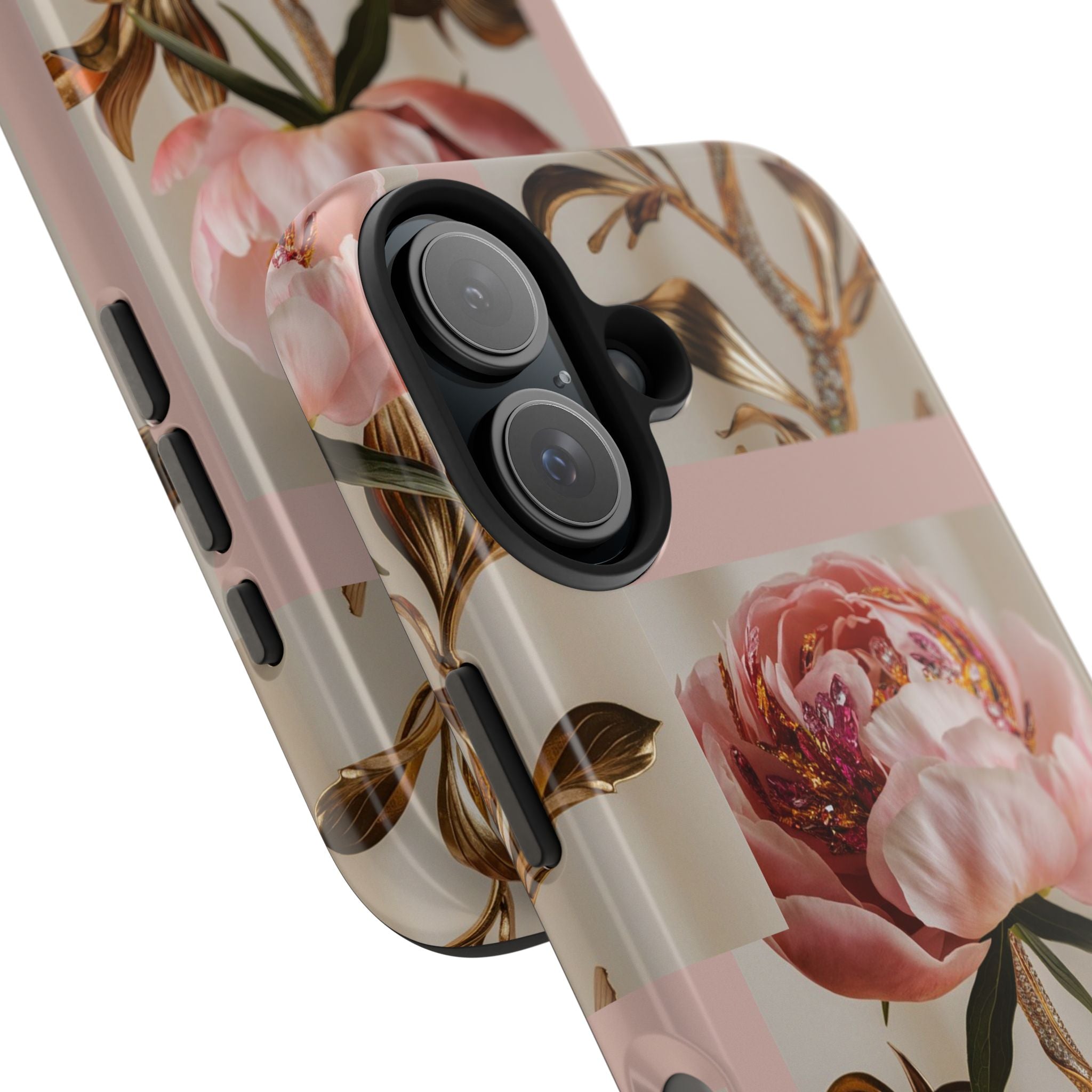 Sparkling Pink Peony - Tough Case for iPhone 14, 15, 16 - Spruced Roost