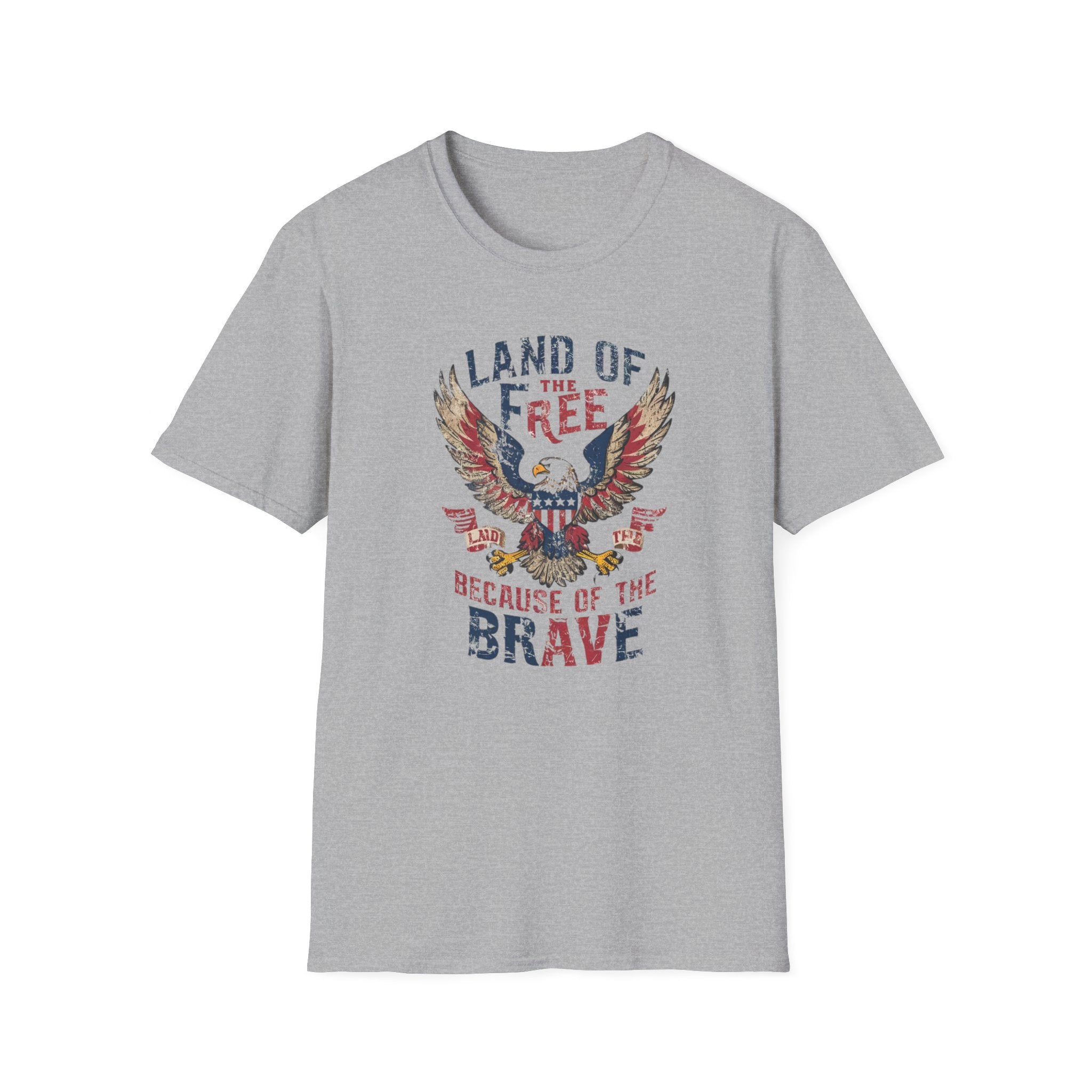 Land of the Free, Because of the Brave - Unisex Softstyle T-Shirt
