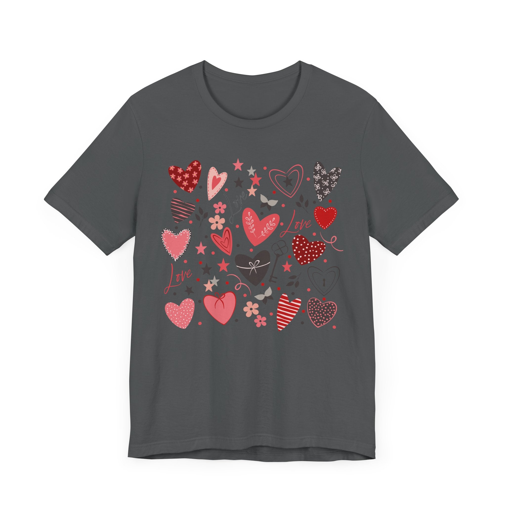 Base of Hearts Unisex Jersey Short Sleeve Tee - Asphalt Gray
