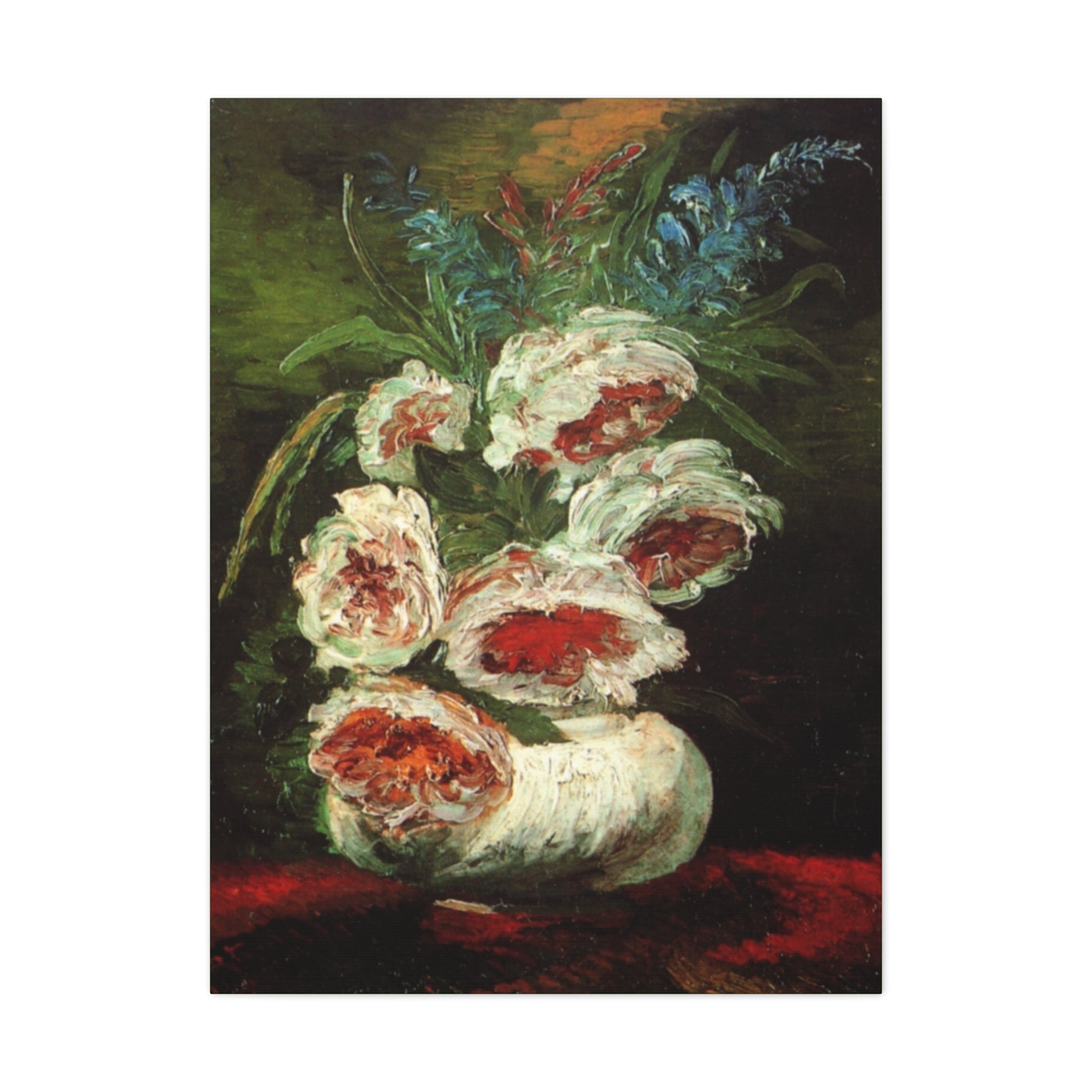 Vase with Peonies - Vincent van Gogh - Canvas Gallery Wraps - Spruced Roost