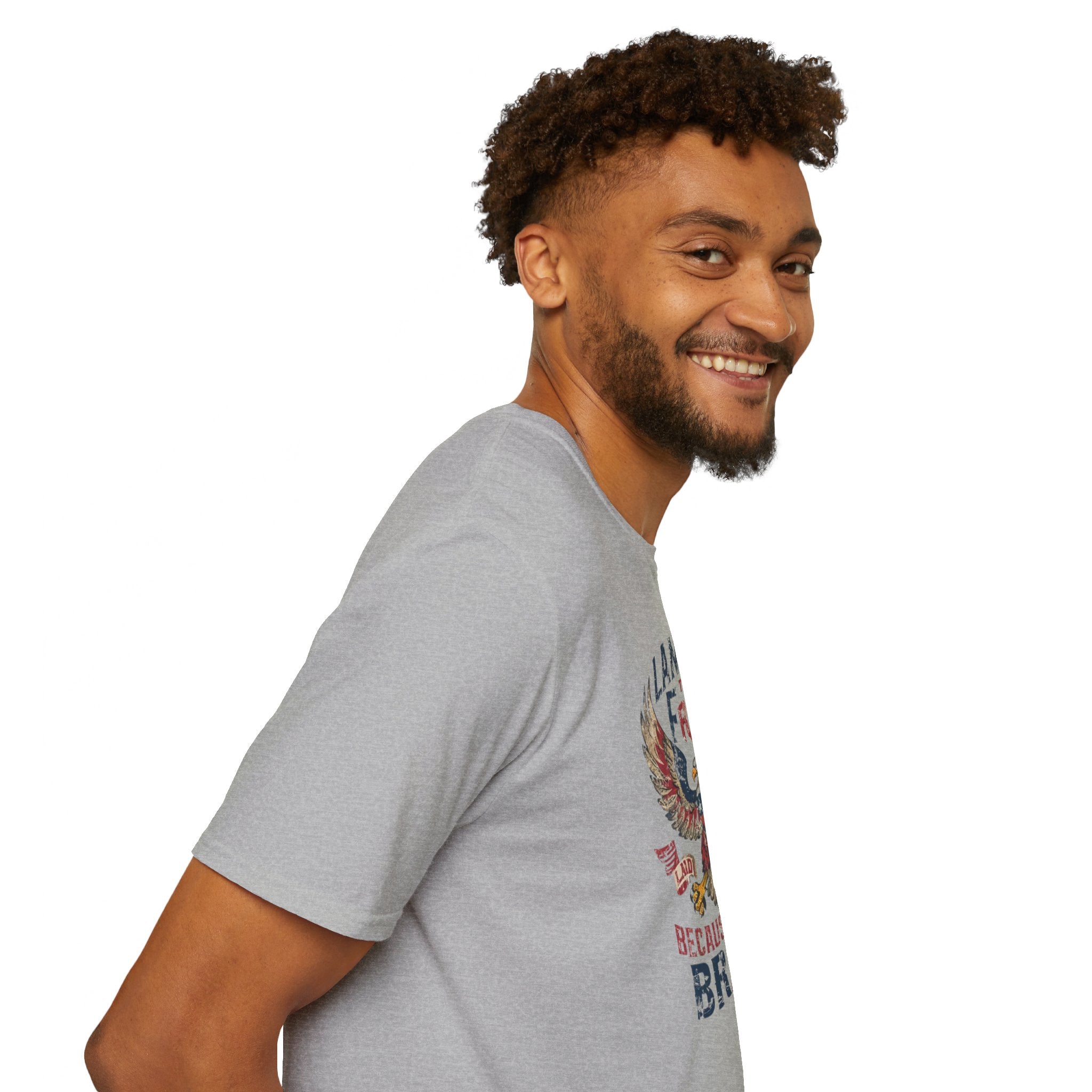 Land of the Free, Because of the Brave - Unisex Softstyle T-Shirt
