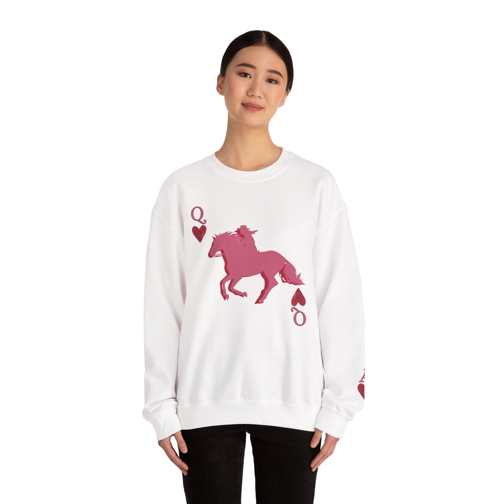 Queen of Hearts - Ace up your sleeve - Cowgirl Queen rewneck Sweatshirt — - Spruced Roost