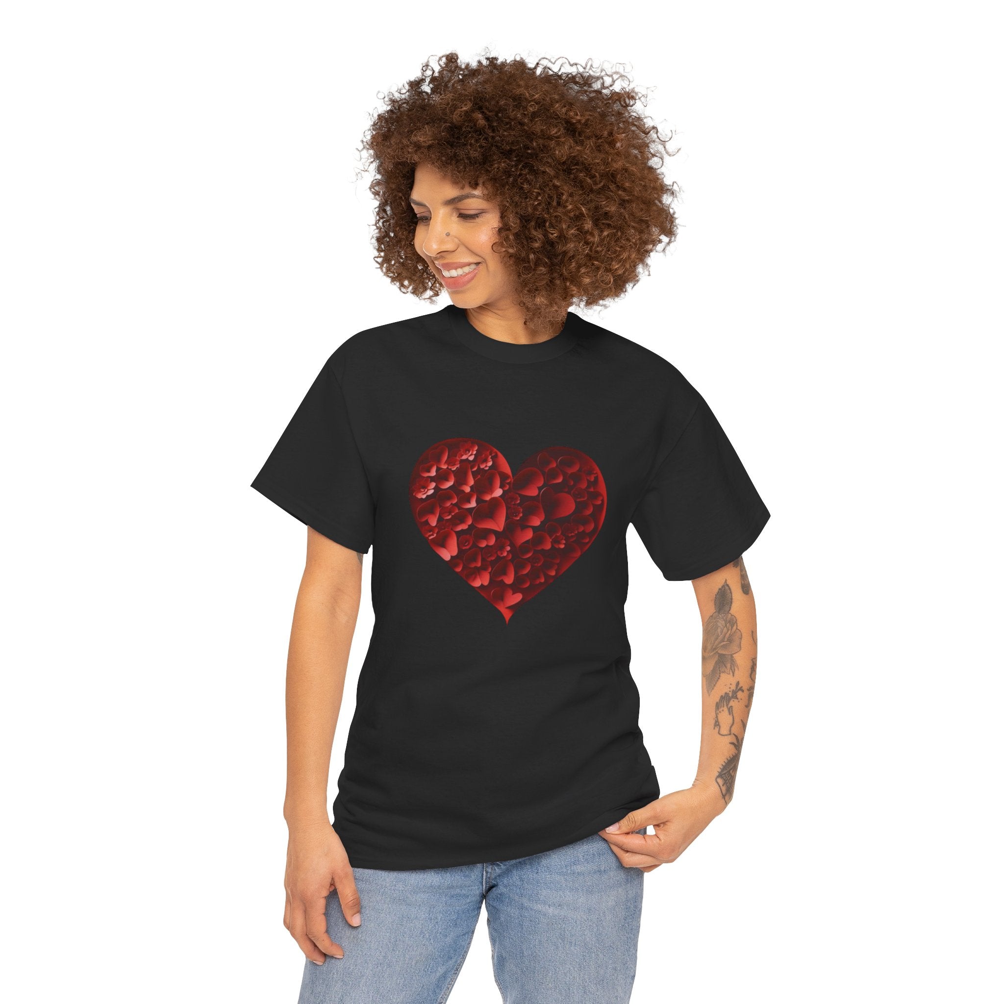 Floral Heart - Unisex Heavy Cotton Tee - Spruced Roost