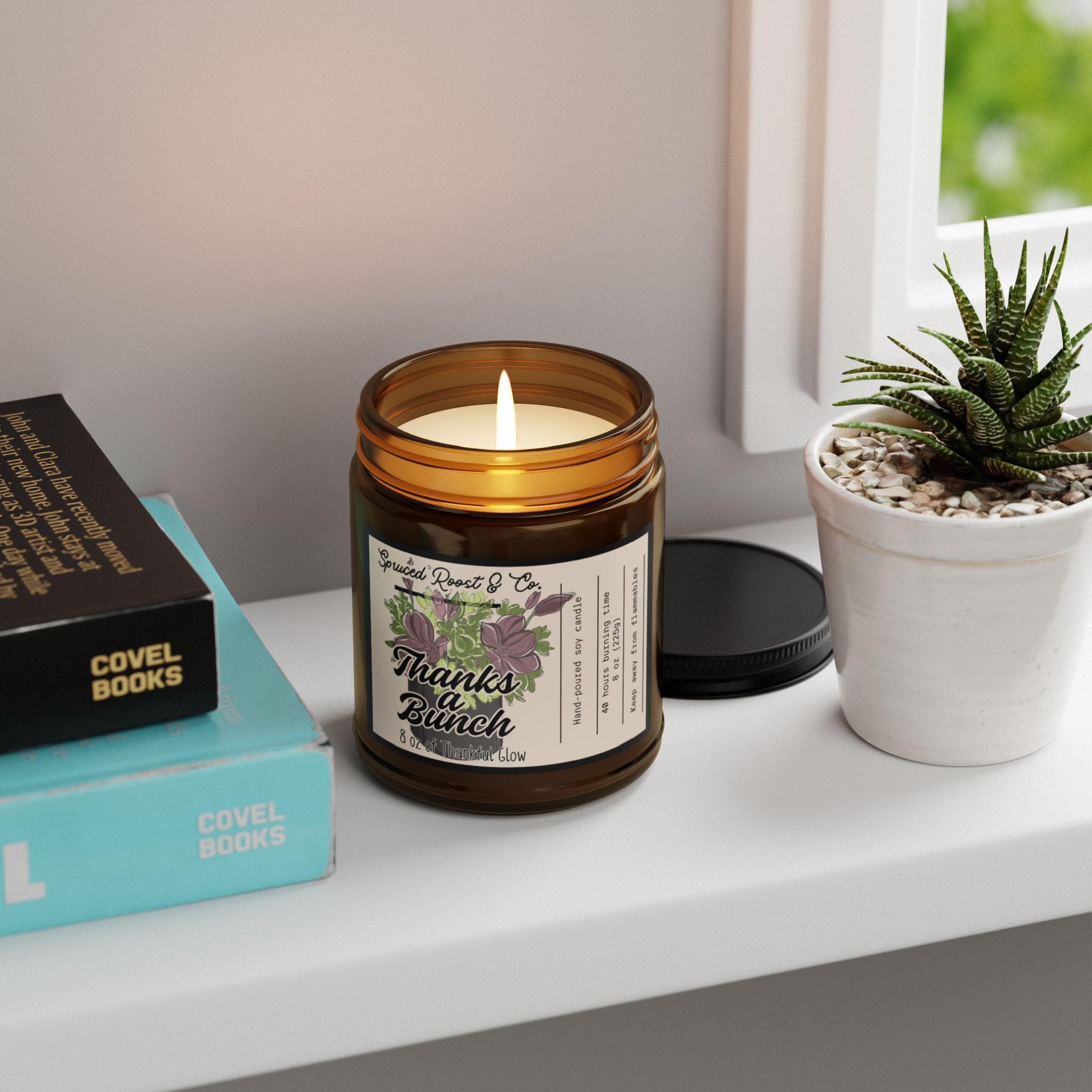 Thanks a Bunch! Scented Soy Candle (Multi-Size, Amber Jar)