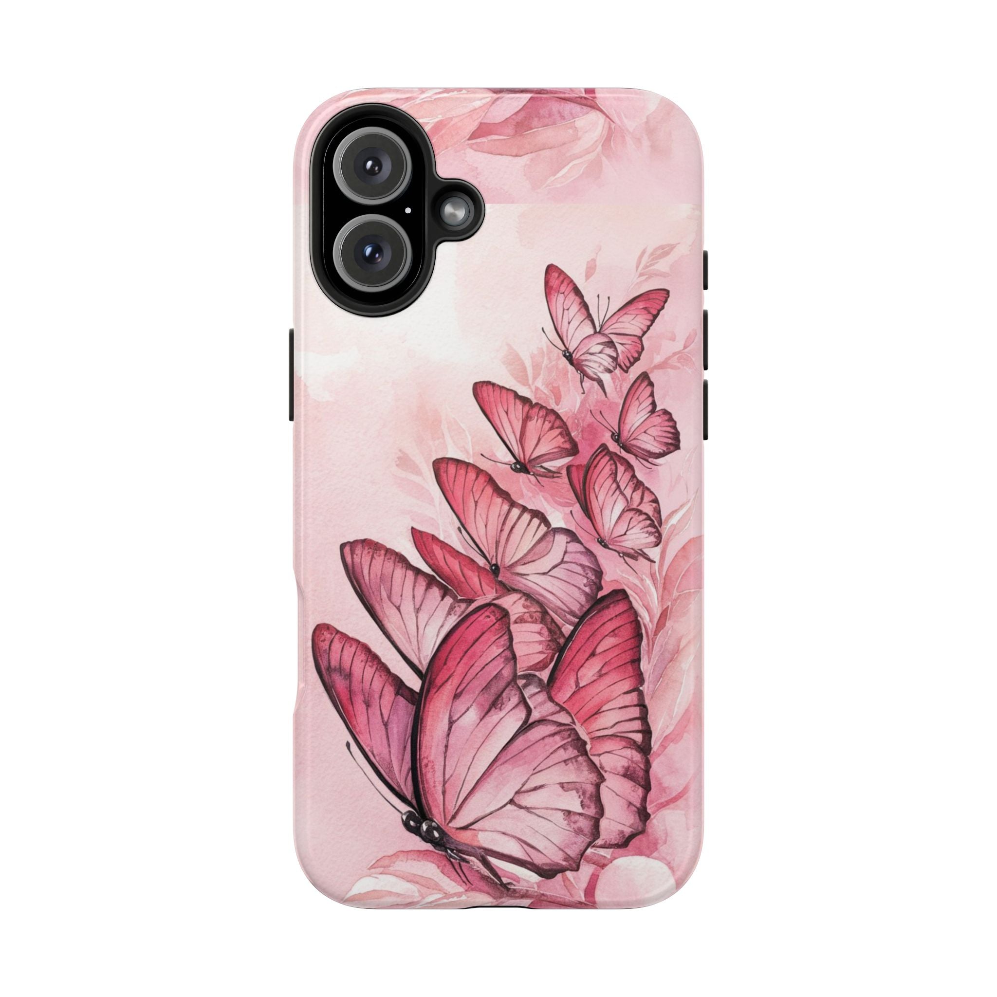 Pink Butterflies - Tough Case for iPhone 14, 15, 16 - Spruced Roost