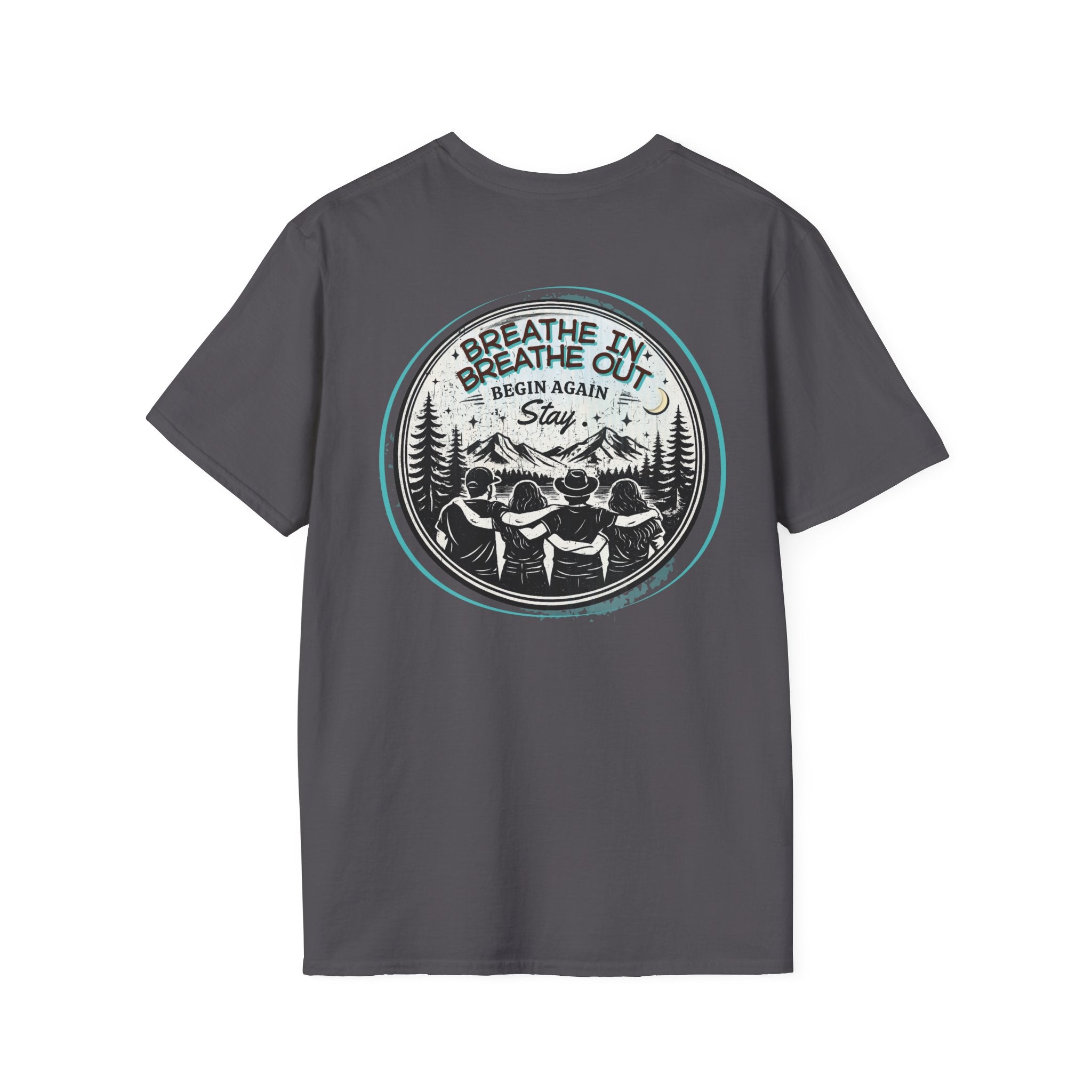 Breathe In, Breathe Out - Men's Unisex Sized Crew Graphic T-Shirt