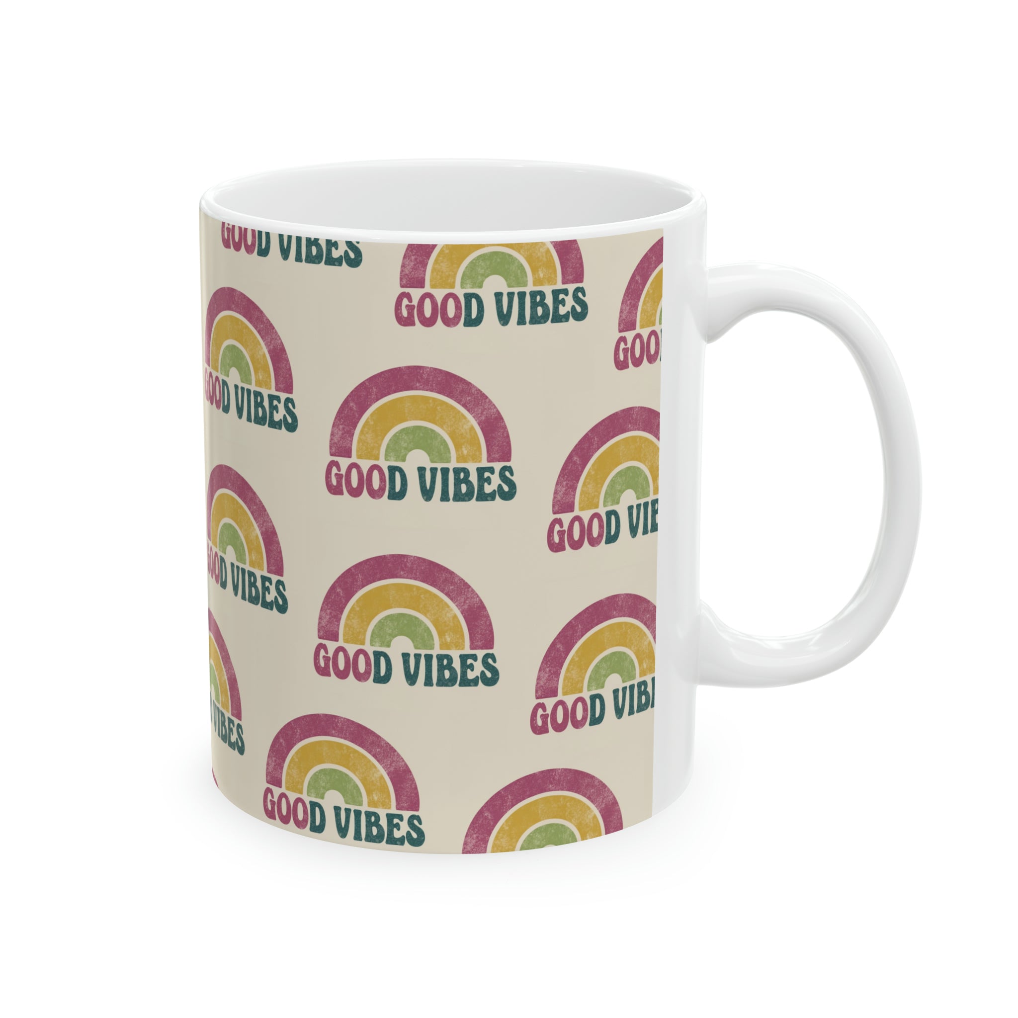 Good Vibes Magenta - Ceramic Mug, 11oz - Spruced Roost