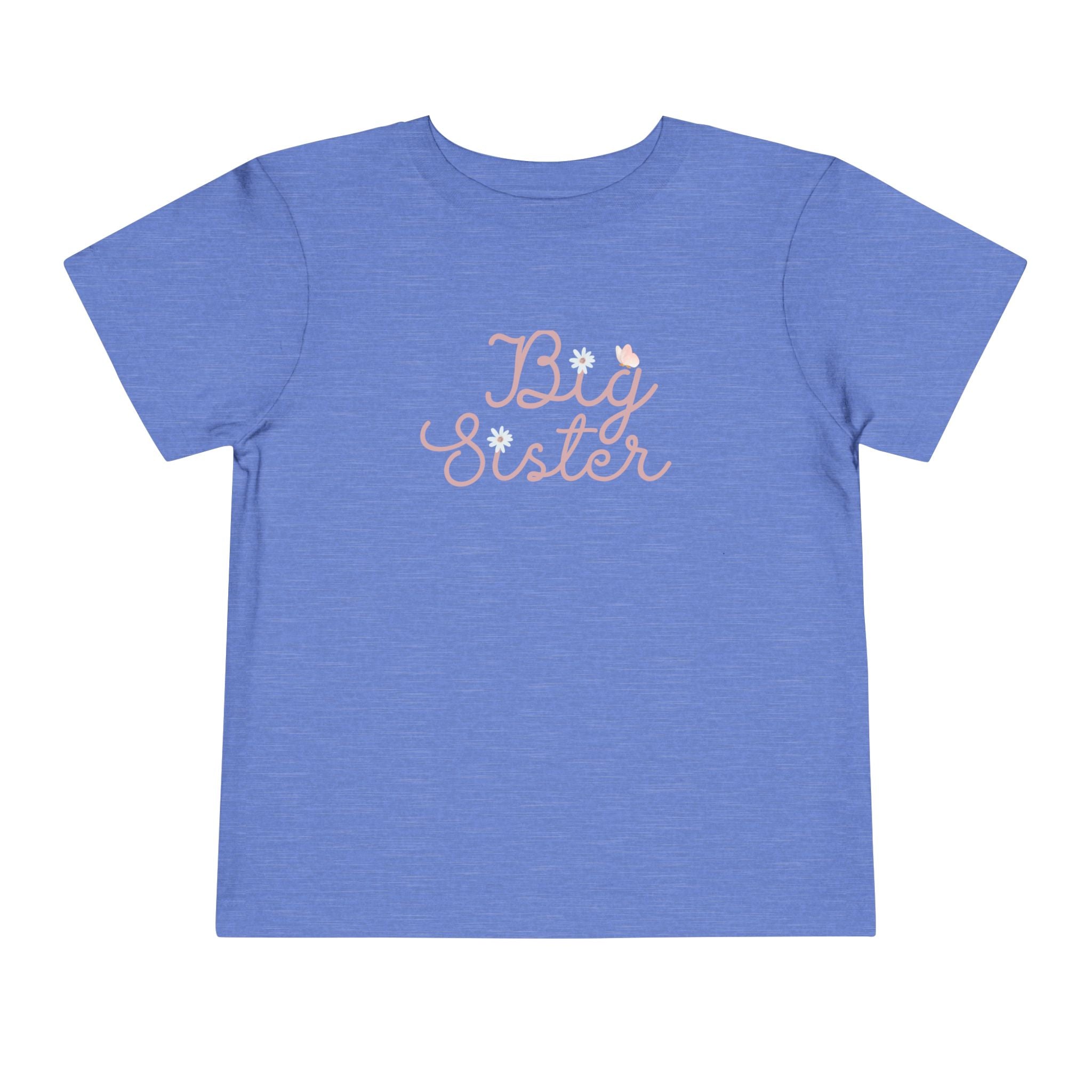 Daisy Pink Cursive - Big Sister Kids' T-Shirt -Gift for New Siblinngs - 3/4-7/8