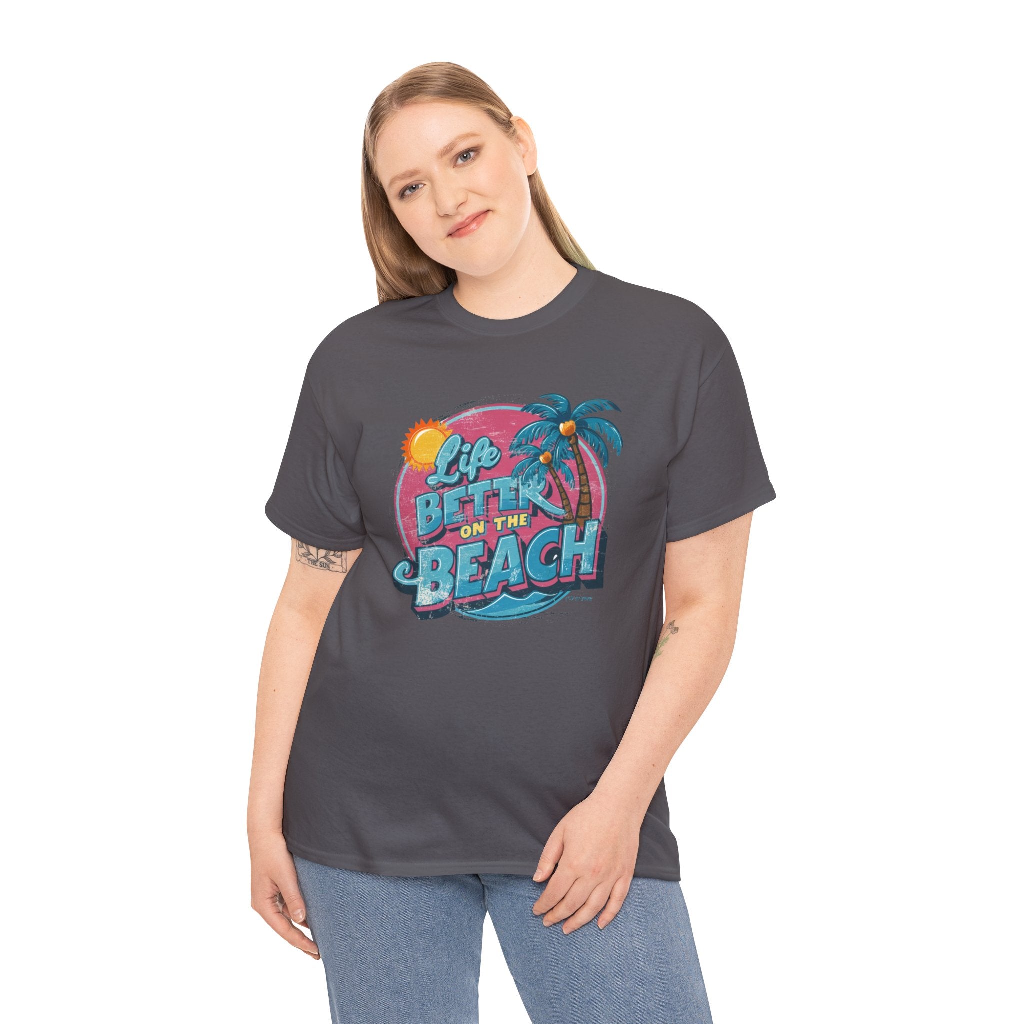 Life is Better at the Beach - Unisex Heavy Cotton Tee - Spruced Roost