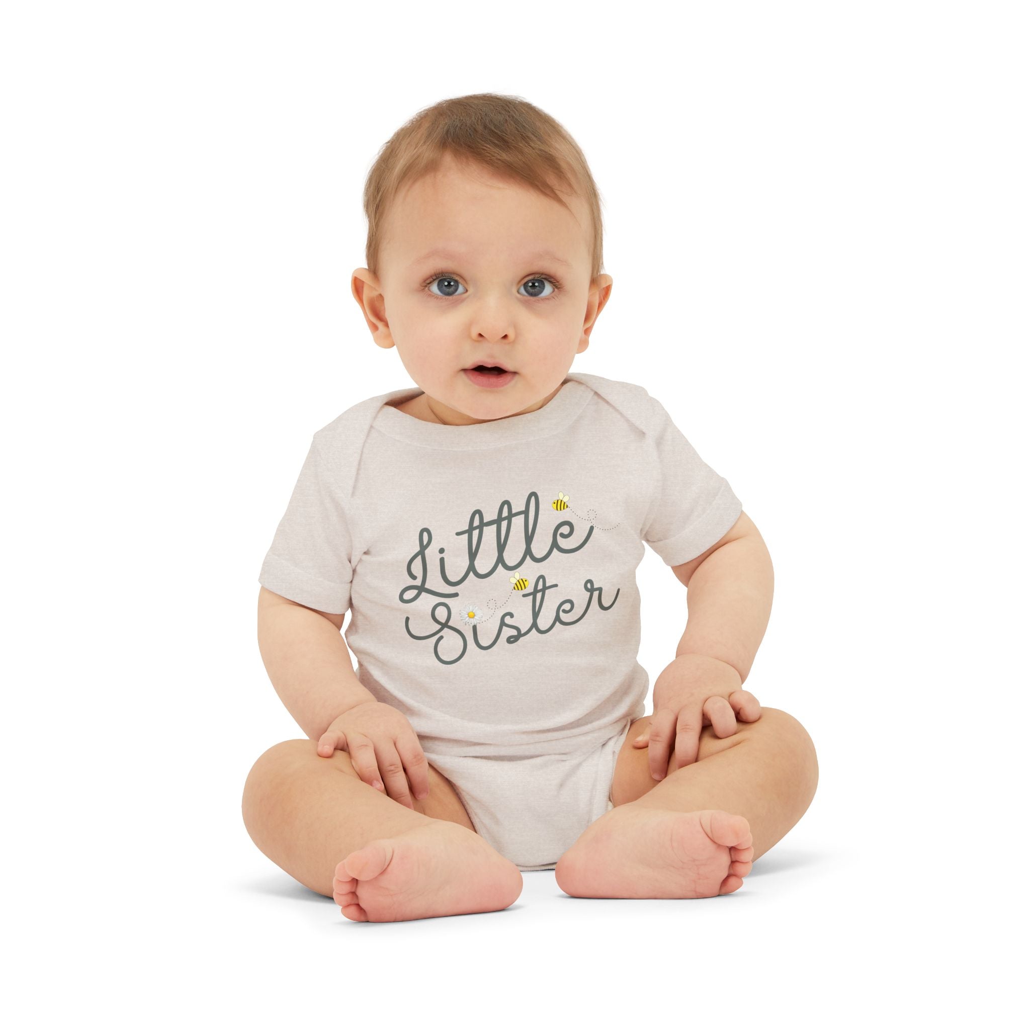 Bees Little Sister Baby Onesie | for New Siblings