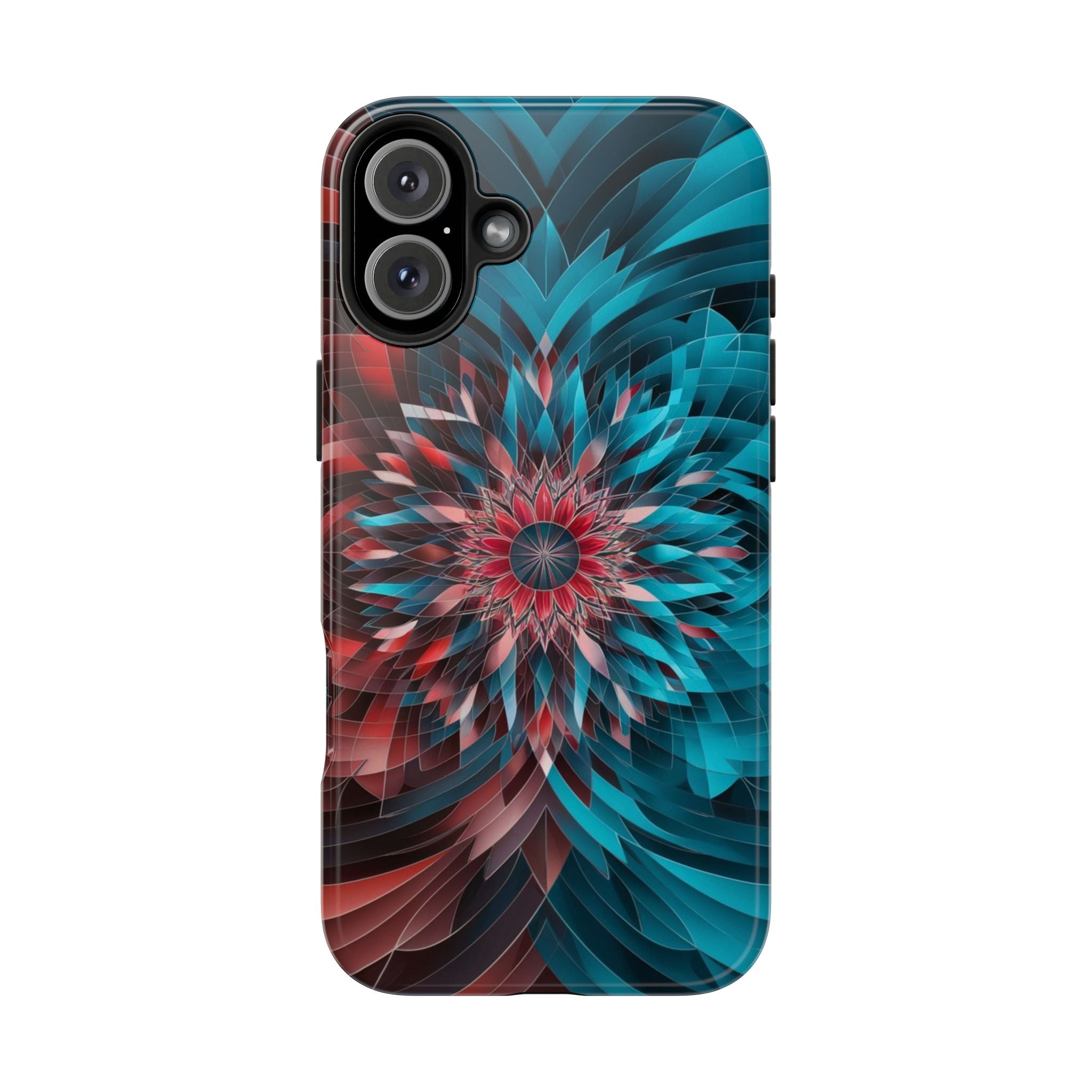 Mandala Maroon and Blue - Tough Case for iPhone 14, 15, 16 - Spruced Roost