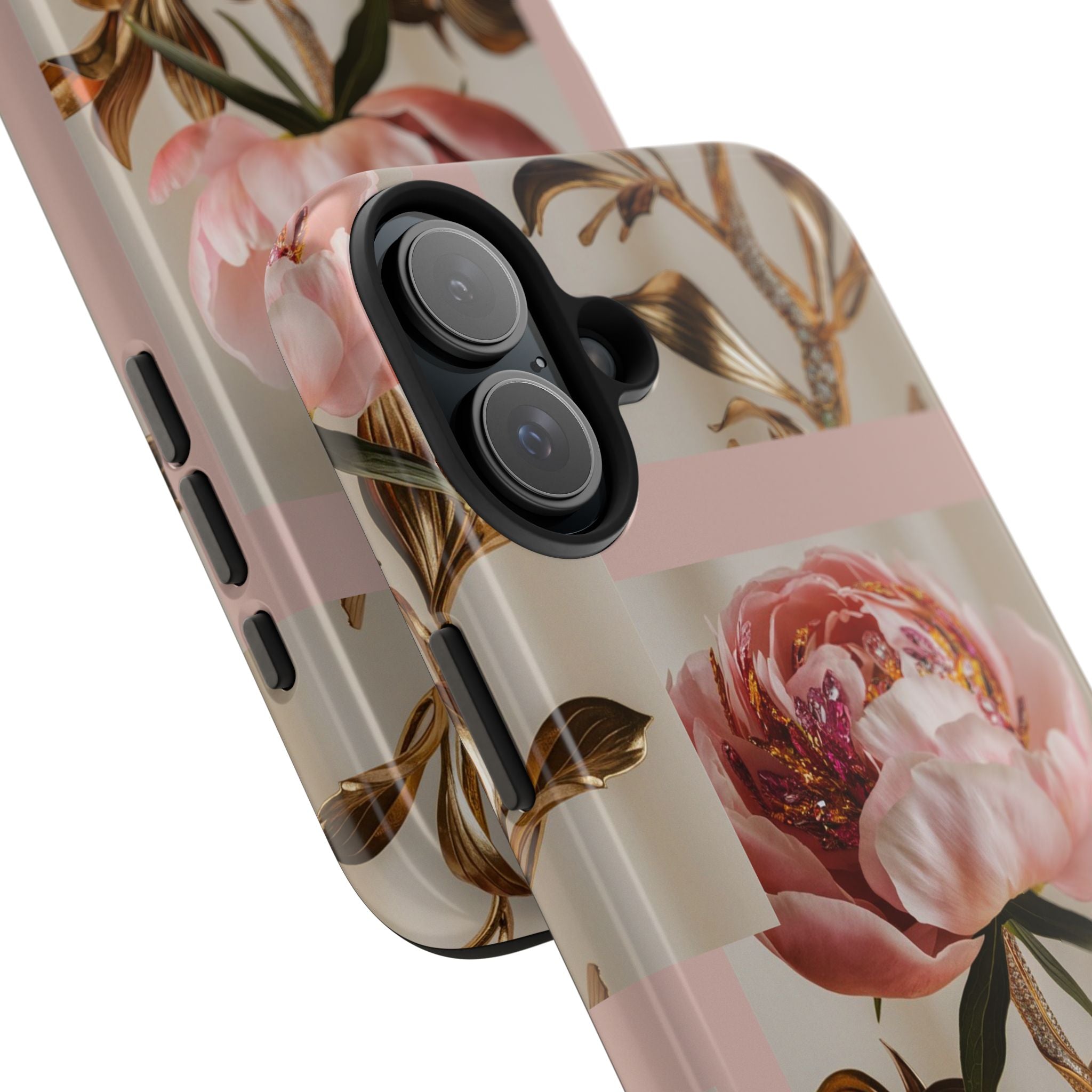 Sparkling Pink Peony - Tough Case for iPhone 14, 15, 16 - Spruced Roost