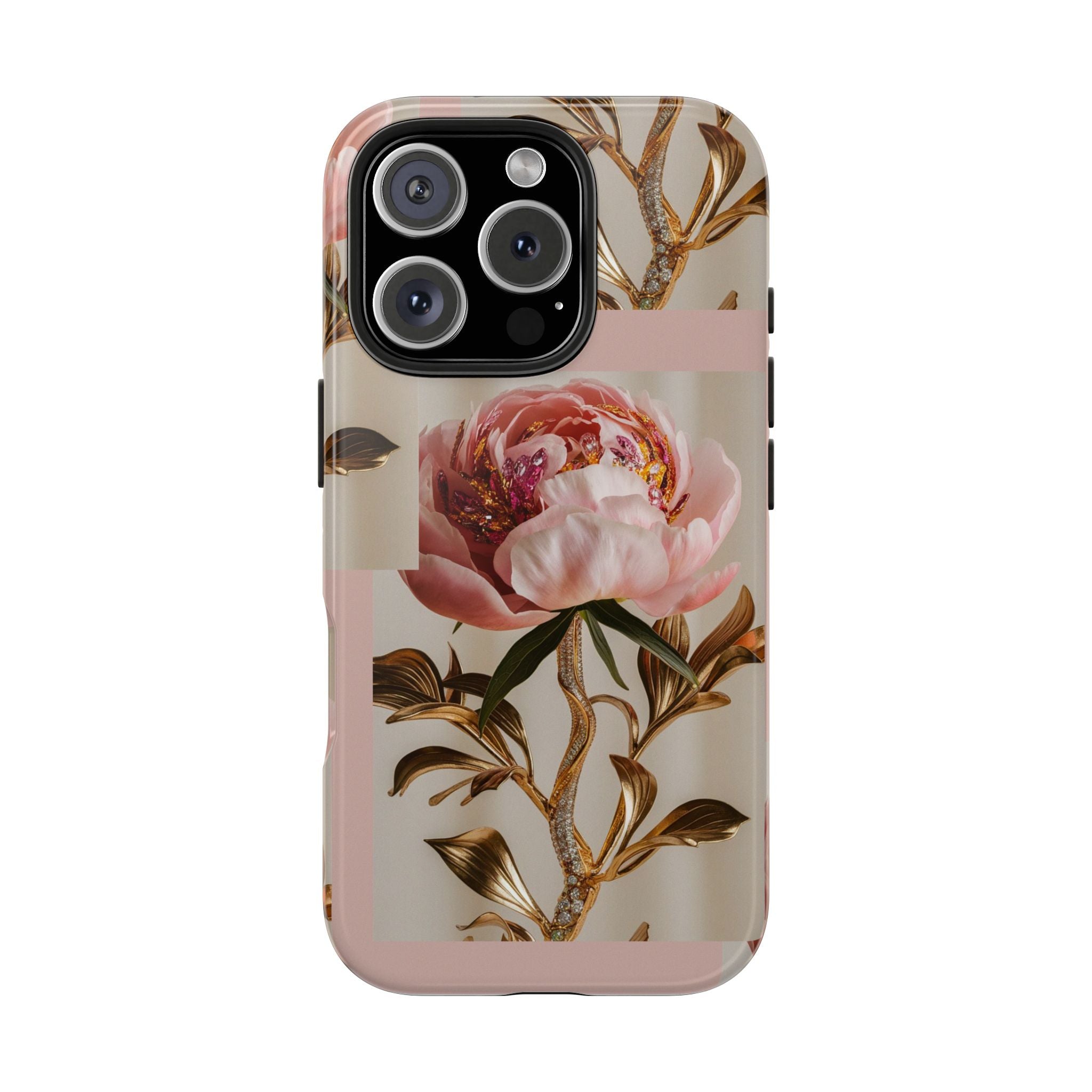 Sparkling Pink Peony - Tough Case for iPhone 14, 15, 16 - Spruced Roost