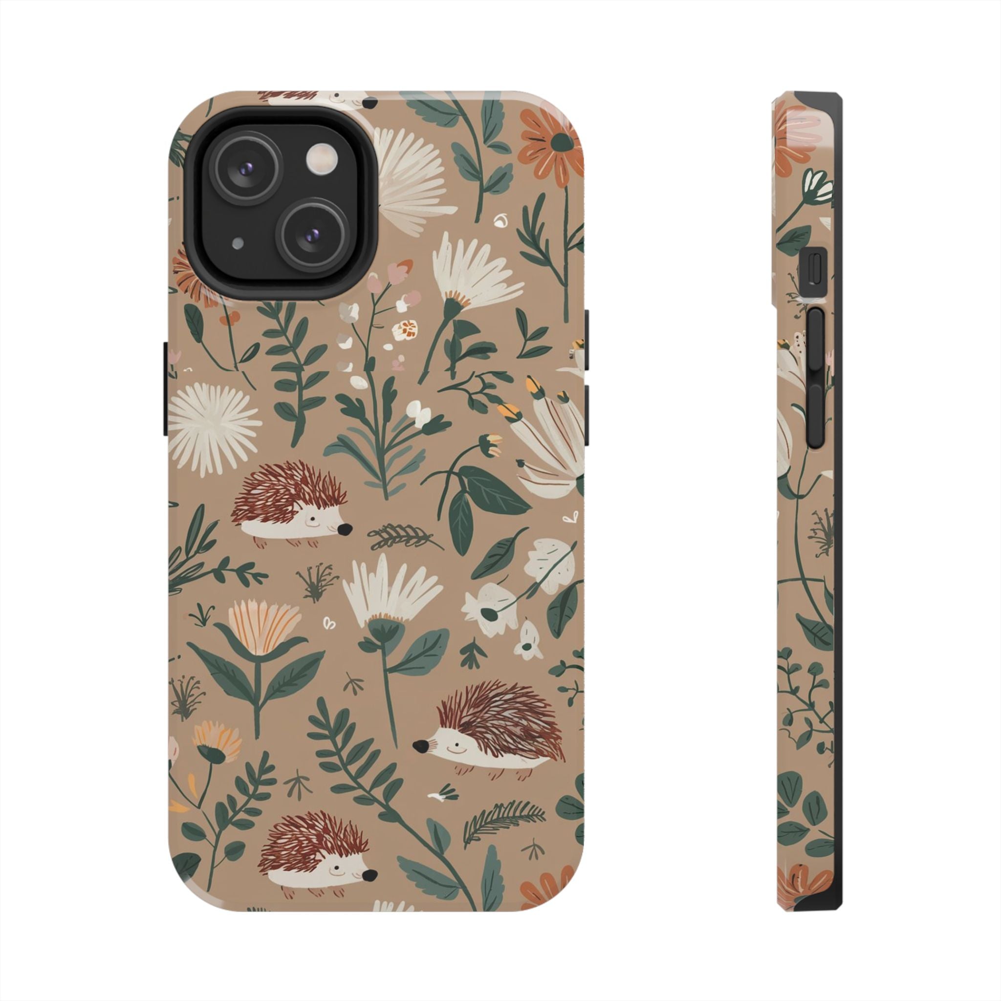 Hedehogs & Daisies - Tough Case for iPhone 14, 15, 16 - Spruced Roost
