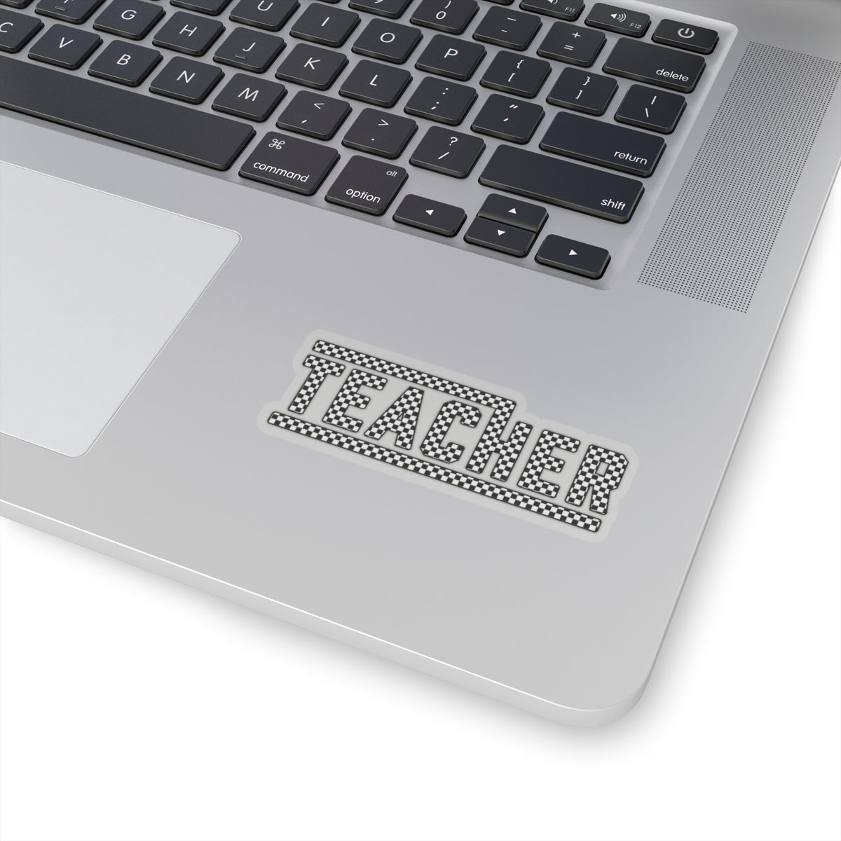 Teacher Checked Black and White Kiss-Cut Stickers - Spruced Roost