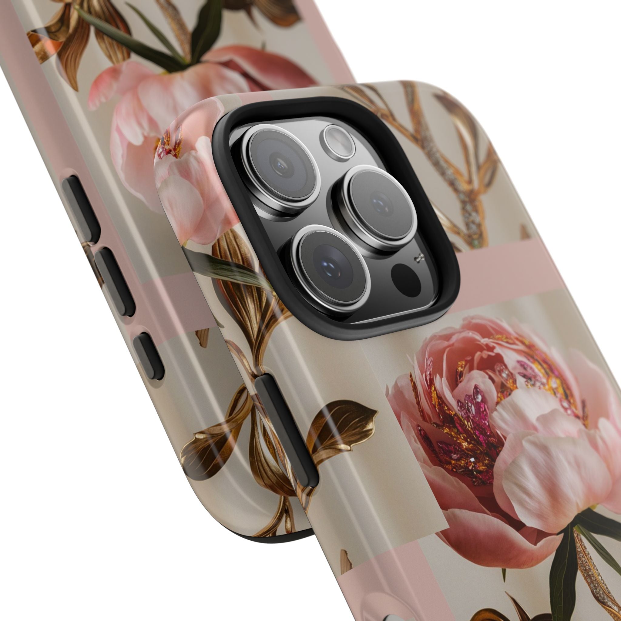 Sparkling Pink Peony - Tough Case for iPhone 14, 15, 16 - Spruced Roost