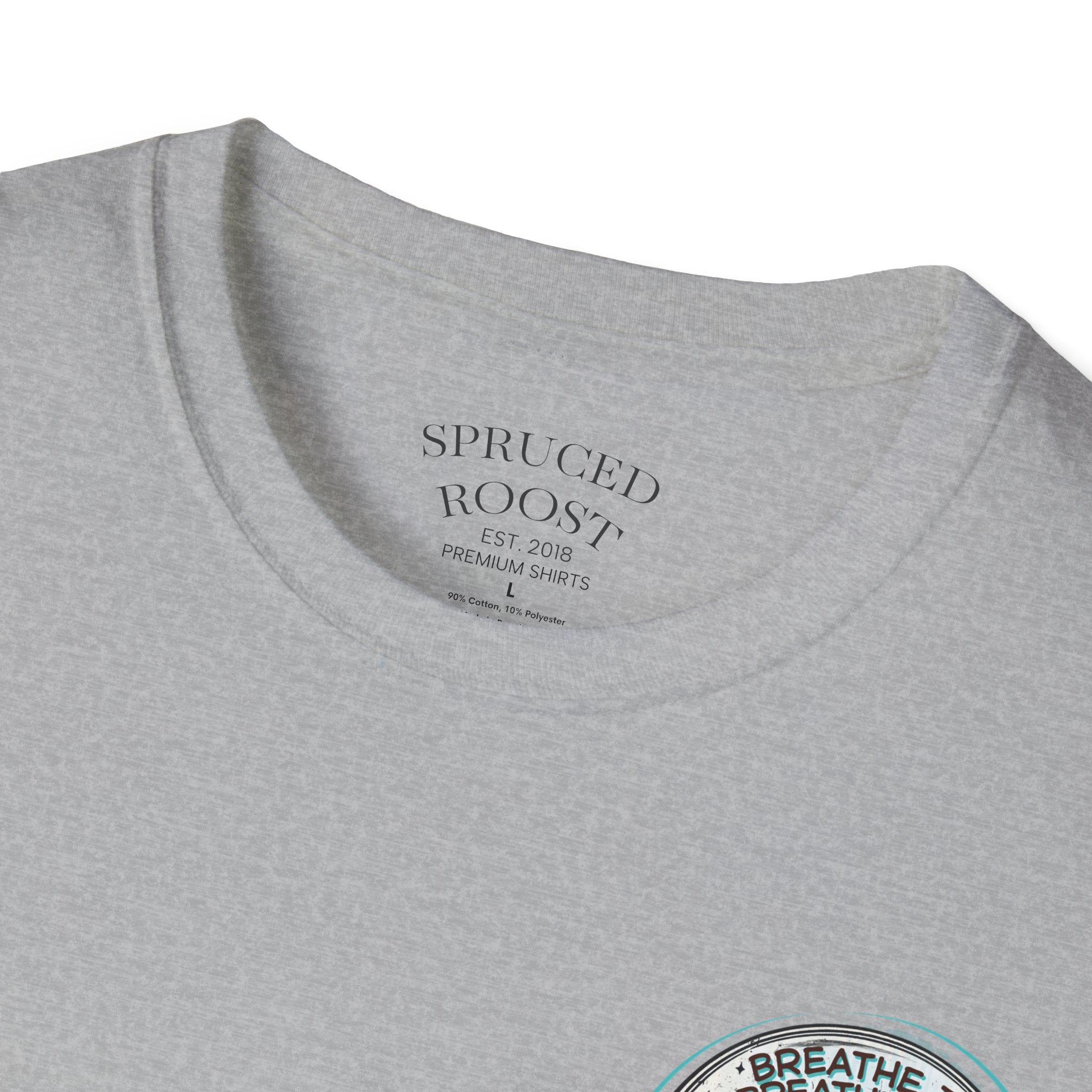 Breathe In, Breathe Out - Men's Unisex Sized Crew Graphic T-Shirt