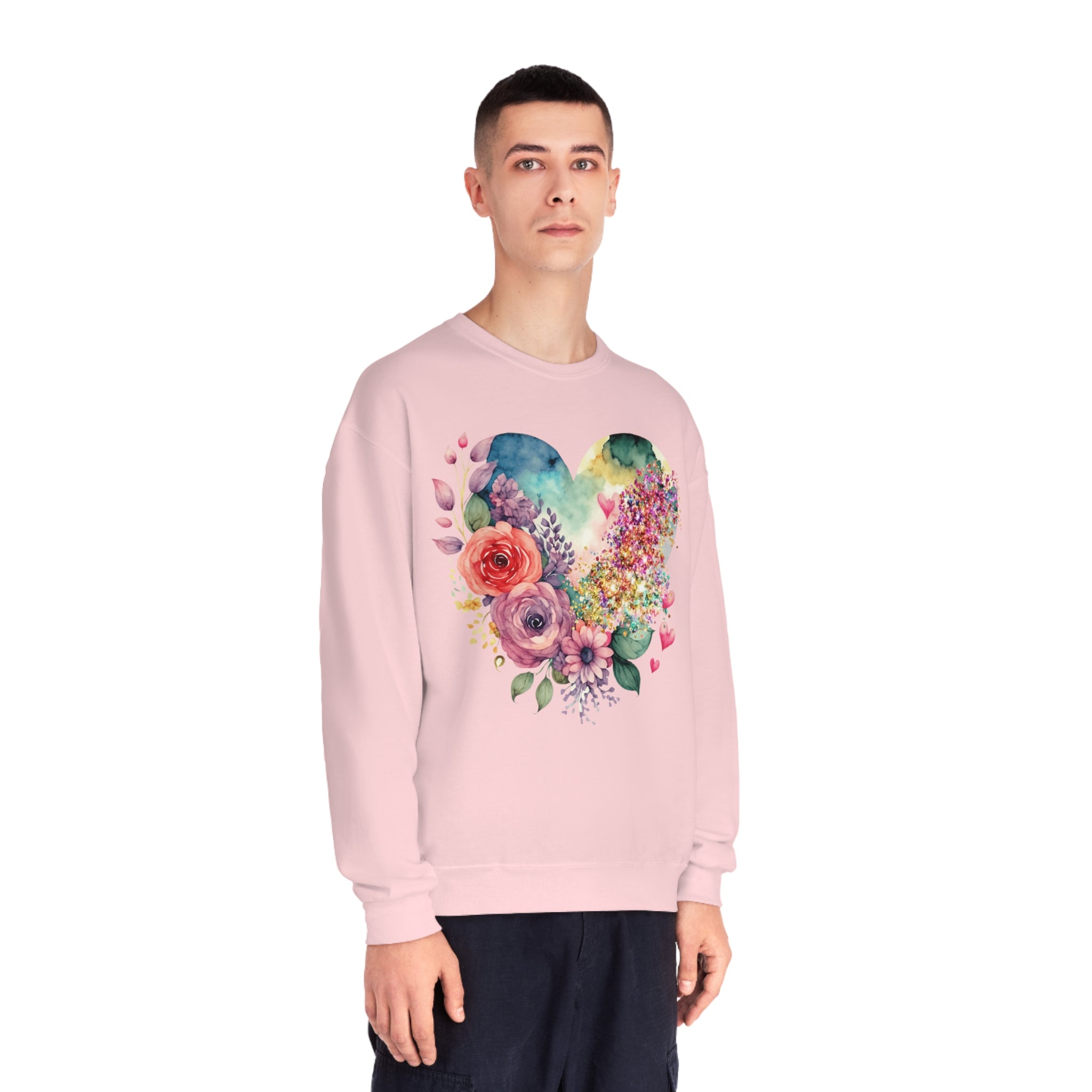 Floral Heart Unisex NuBlend® Crewneck Sweatshirt - Spruced Roost