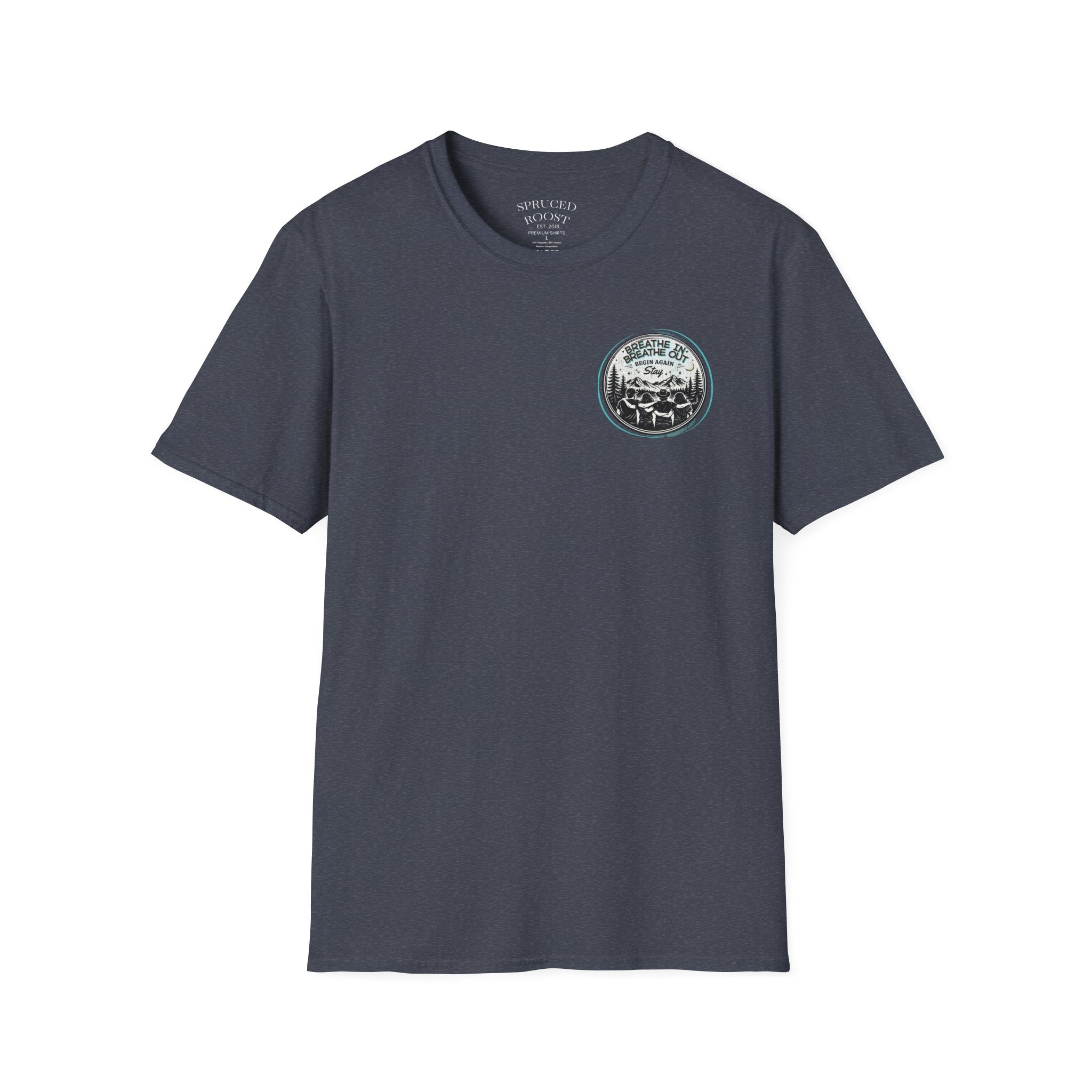 Breathe In, Breathe Out - Men's Unisex Sized Crew Graphic T-Shirt