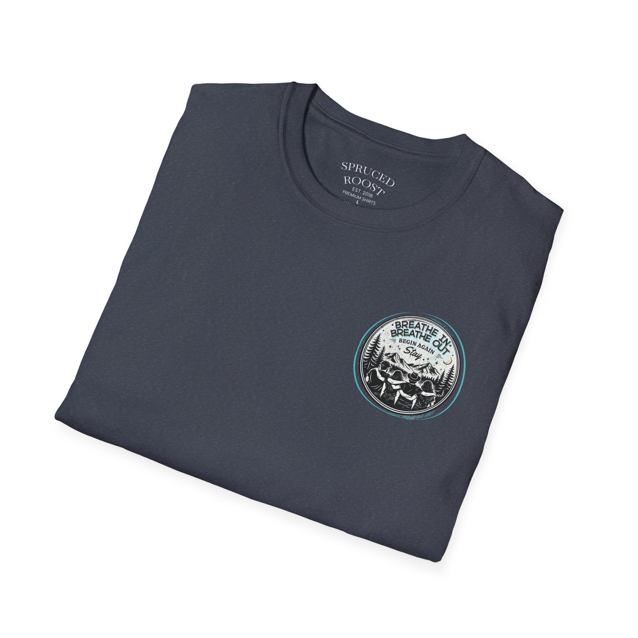 Breathe In, Breathe Out - Men's Unisex Sized Crew Graphic T-Shirt