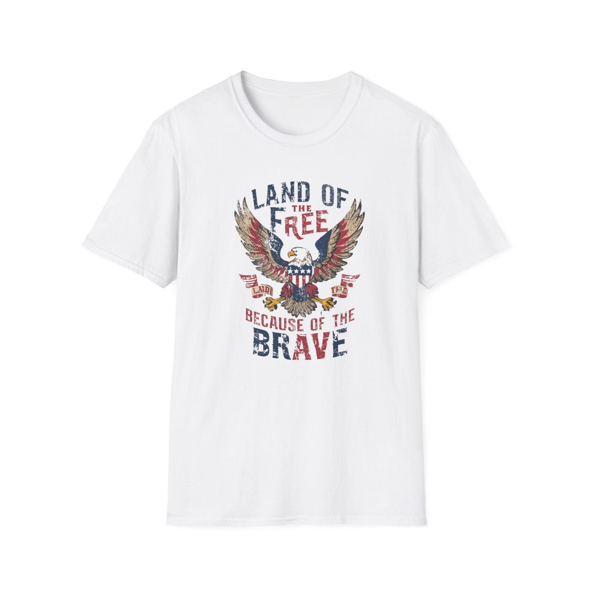 Land of the Free, Because of the Brave - Unisex Softstyle T-Shirt