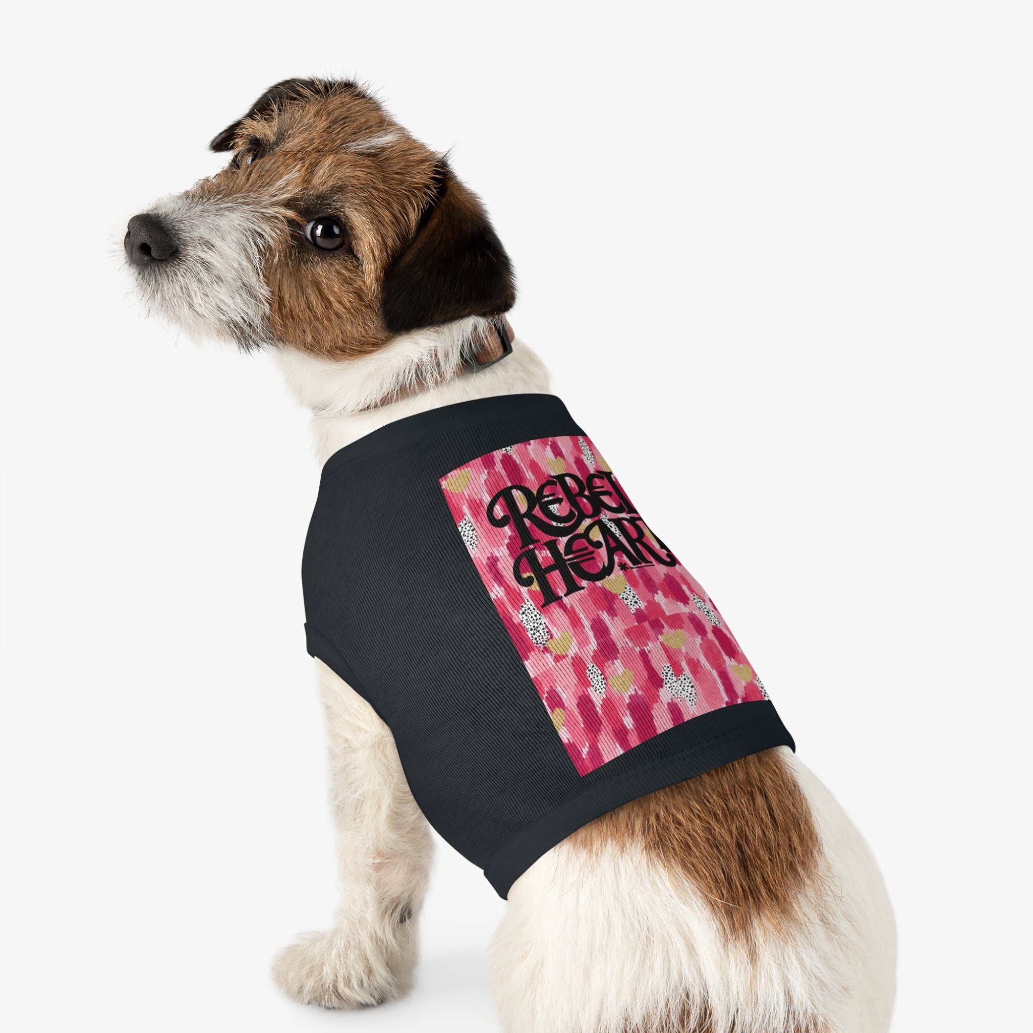 Rebel Heart Pink Confetti Pet Shirt - Stylish and Playful Dog Apparel