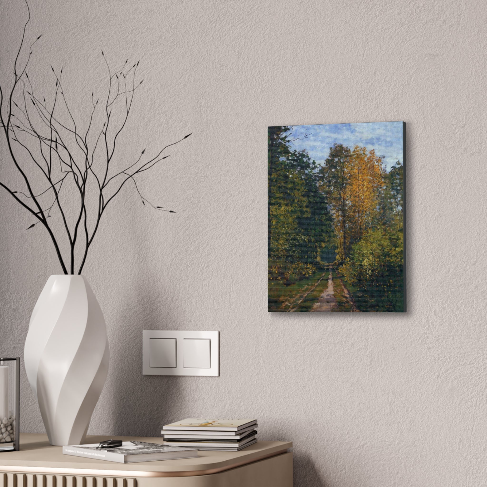 Wooded Path 1865 - Claude Monet - Canvas Stretched, 0.75" - Spruced Roost