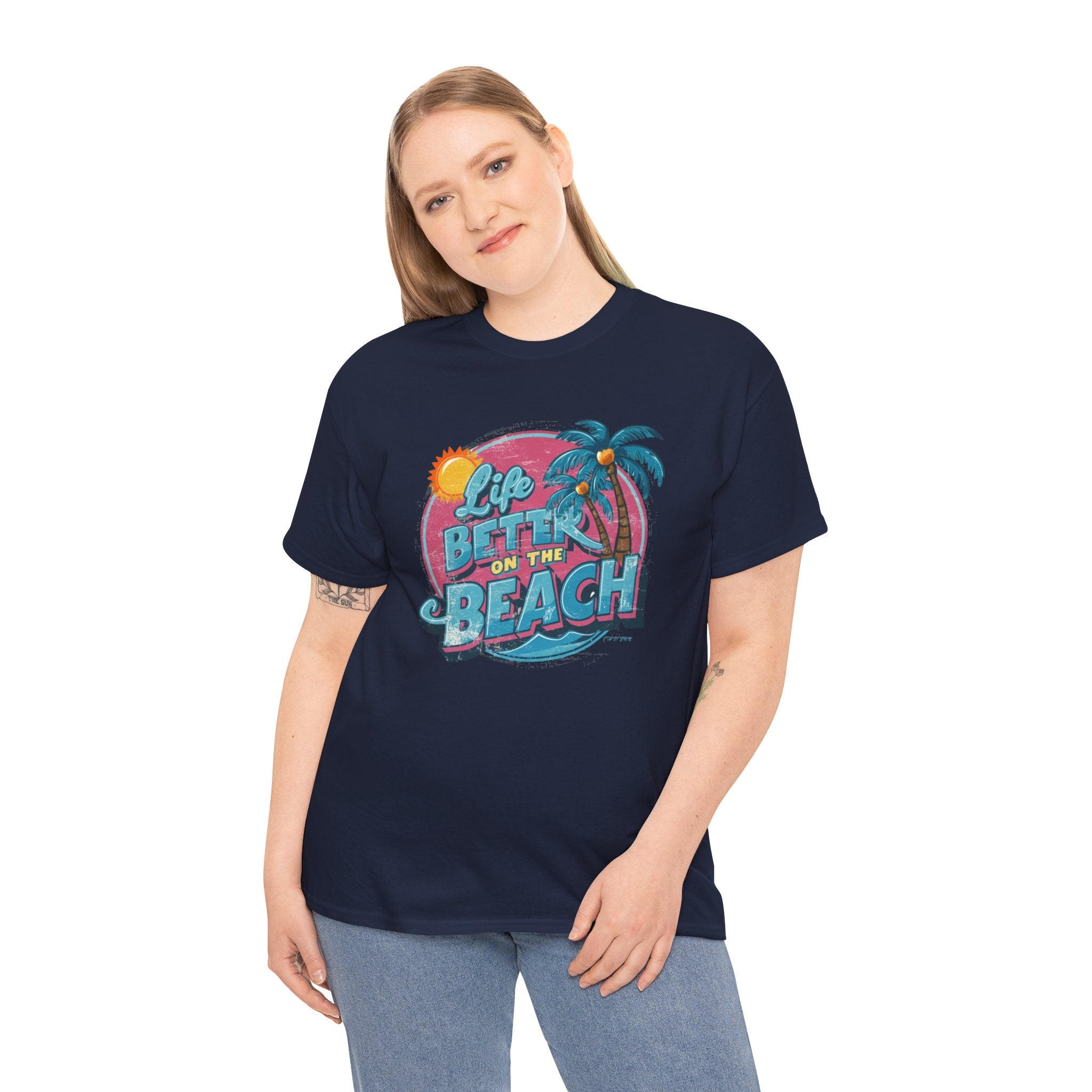 Life is Better at the Beach - Unisex Heavy Cotton Tee - Spruced Roost