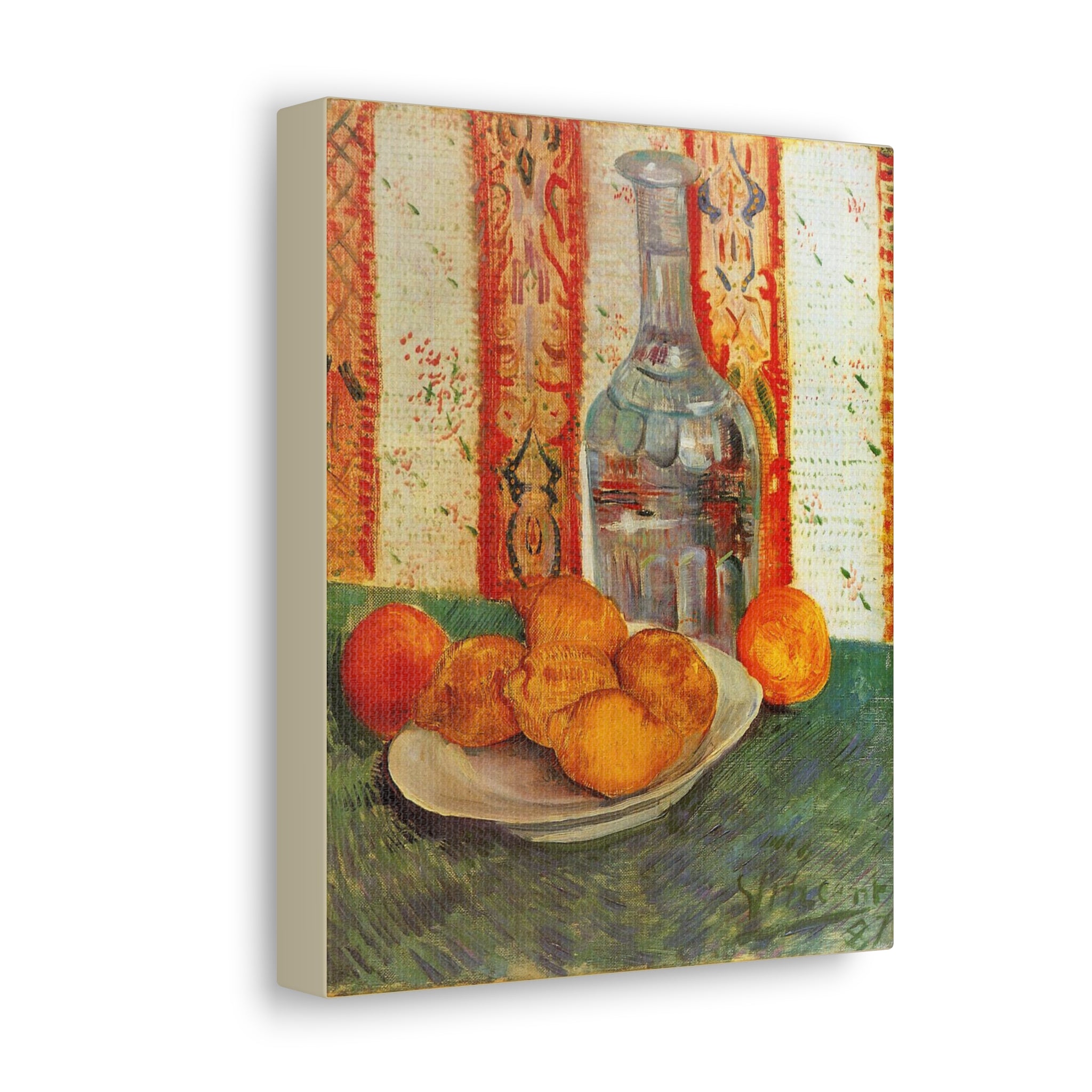 Still Life with Decanter and Lemons on a Plate - Vincent van Gogh - Canvas Gallery Wraps - Spruced Roost