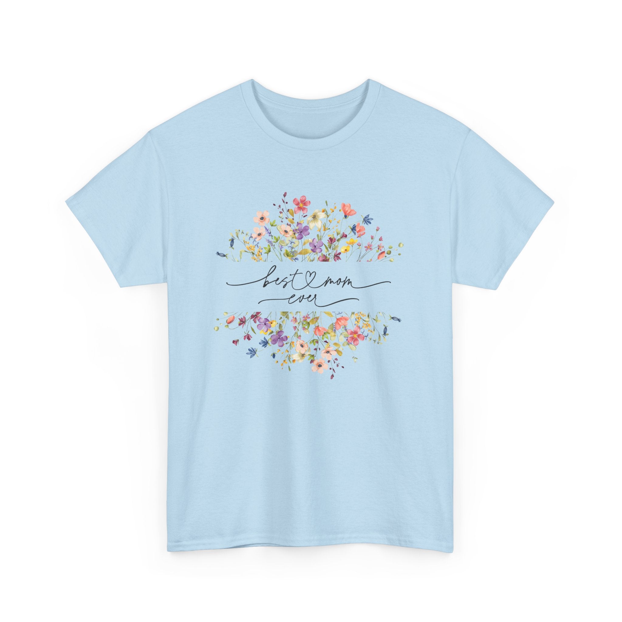 Best Mom Floral Unisex Heavy Cotton Tee - Spruced Roost