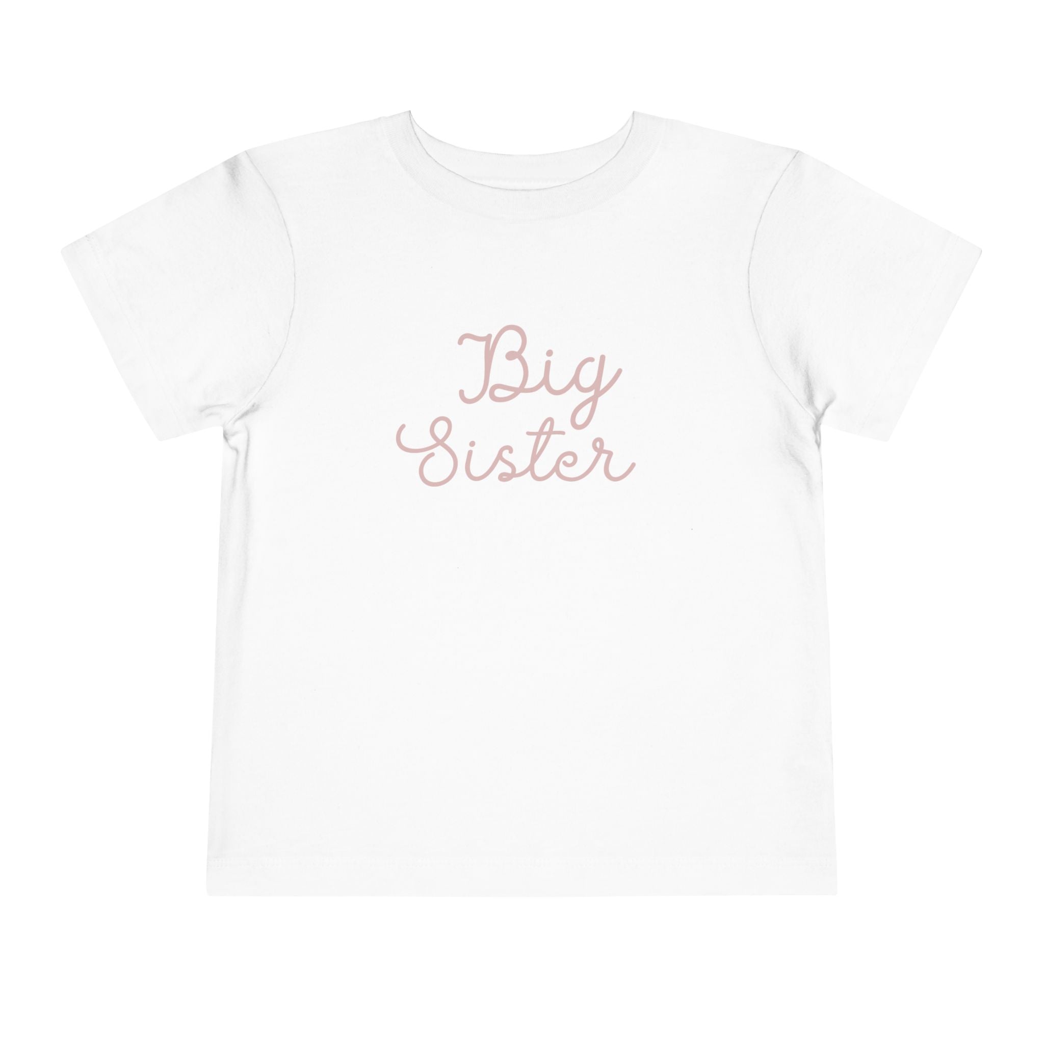 Pink Cursive - Big Sister Kids' T-Shirt -Gift for New Siblinngs - 3/4-7/8