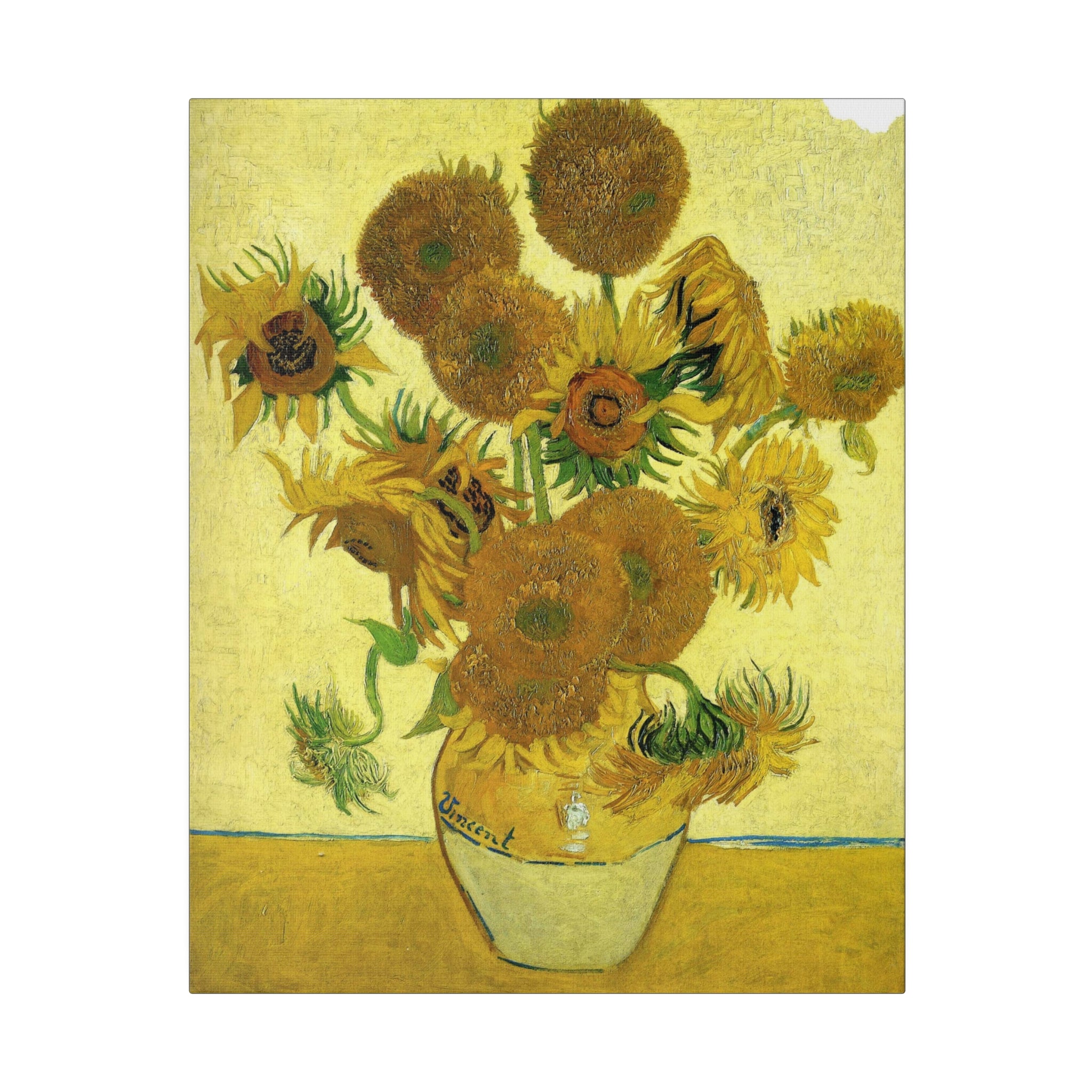 Vase of 15 Sunflowers Vincent Van Gogh - Matte Canvas 0.75" - Spruced Roost