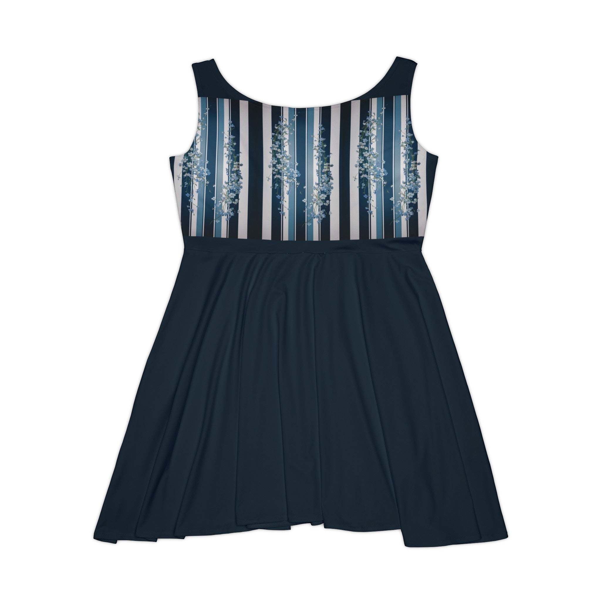 Forget-Me-Not Navy Women's Skater Dress (AOP)