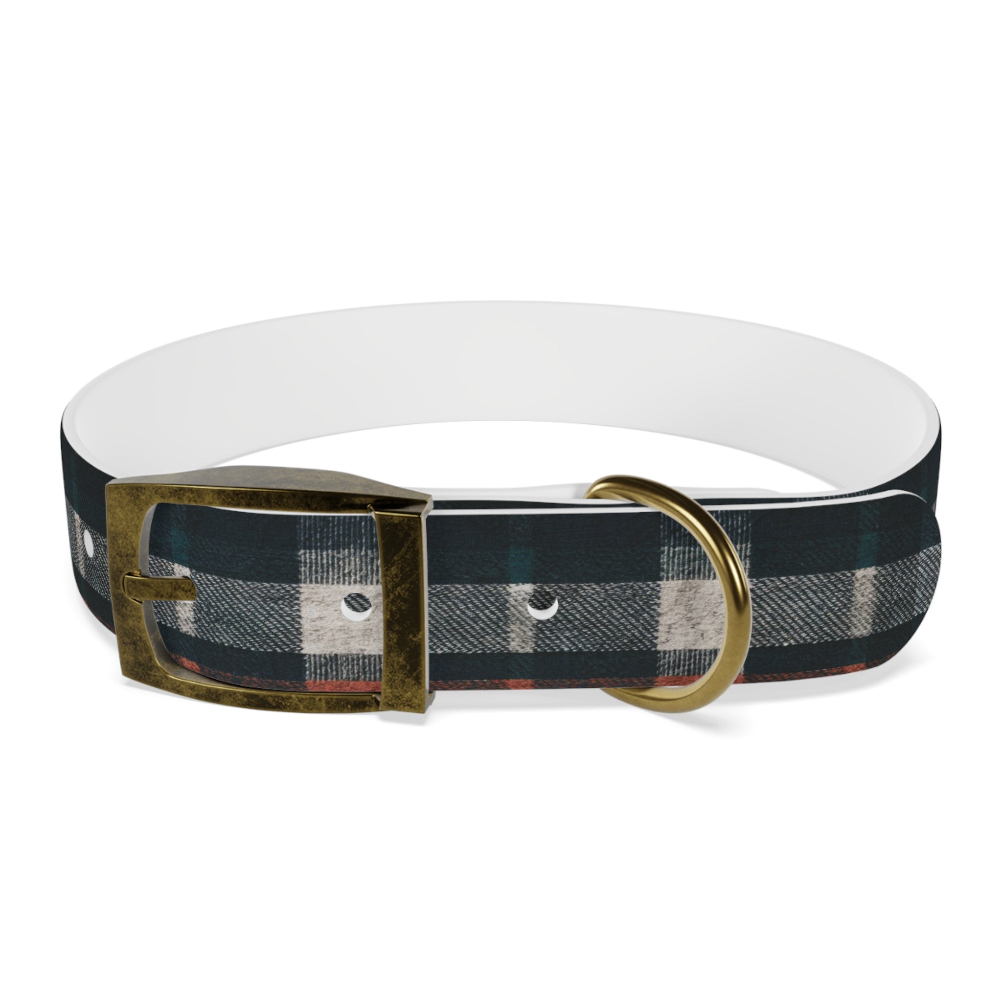 Midnight Blue Plaid Dog Collar