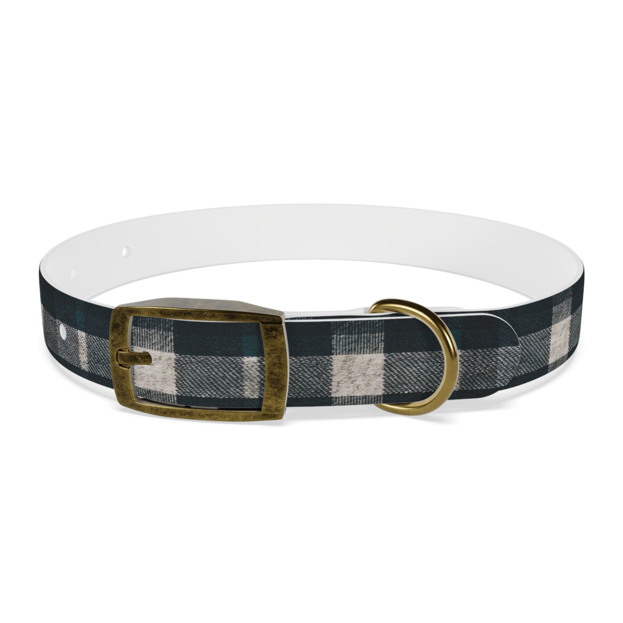 Midnight Blue Plaid Dog Collar