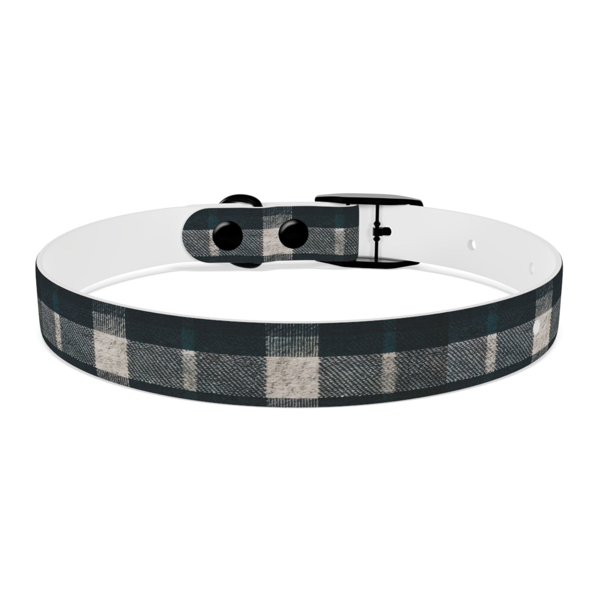 Midnight Blue Plaid Dog Collar