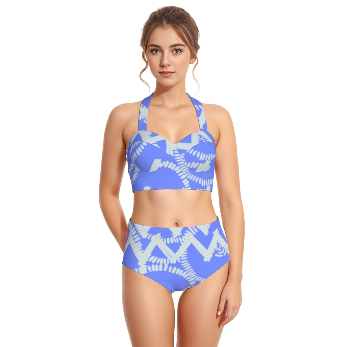 Lavender Lazy Days Women's Swimsuit Set With Halter