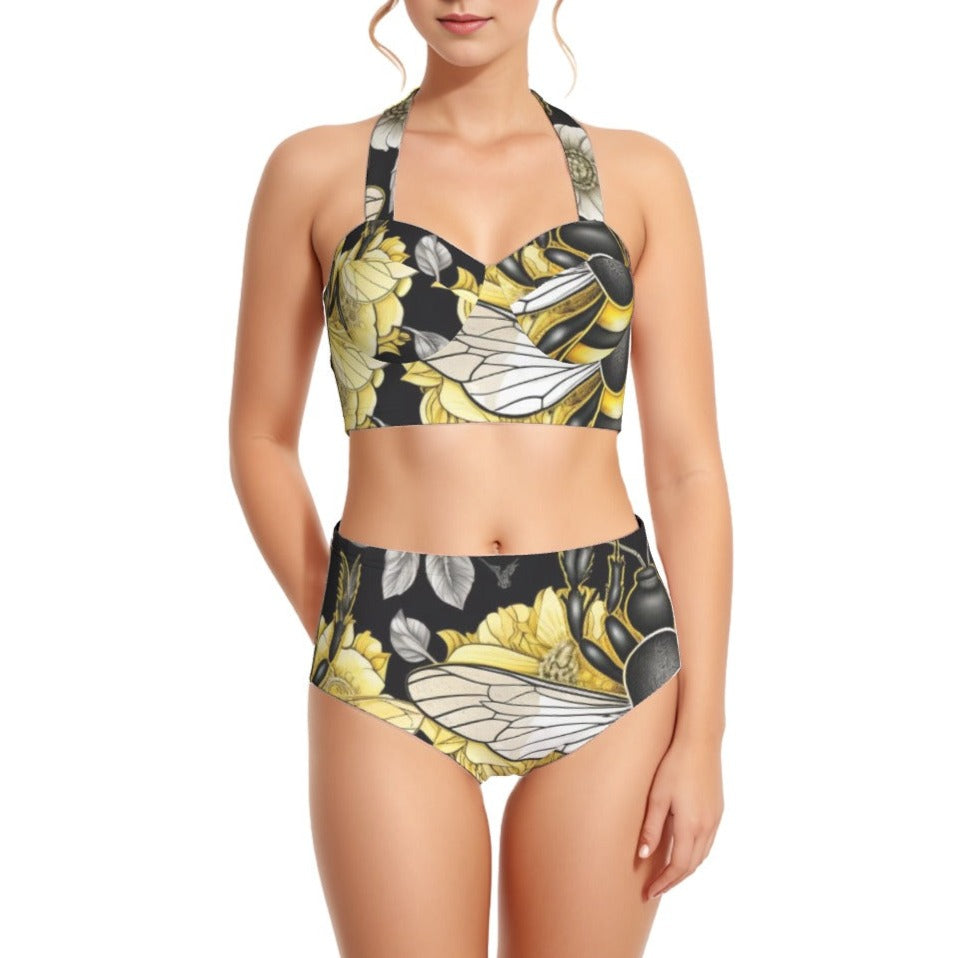 Honey Sweet Women's Swimsuit Set With Halter