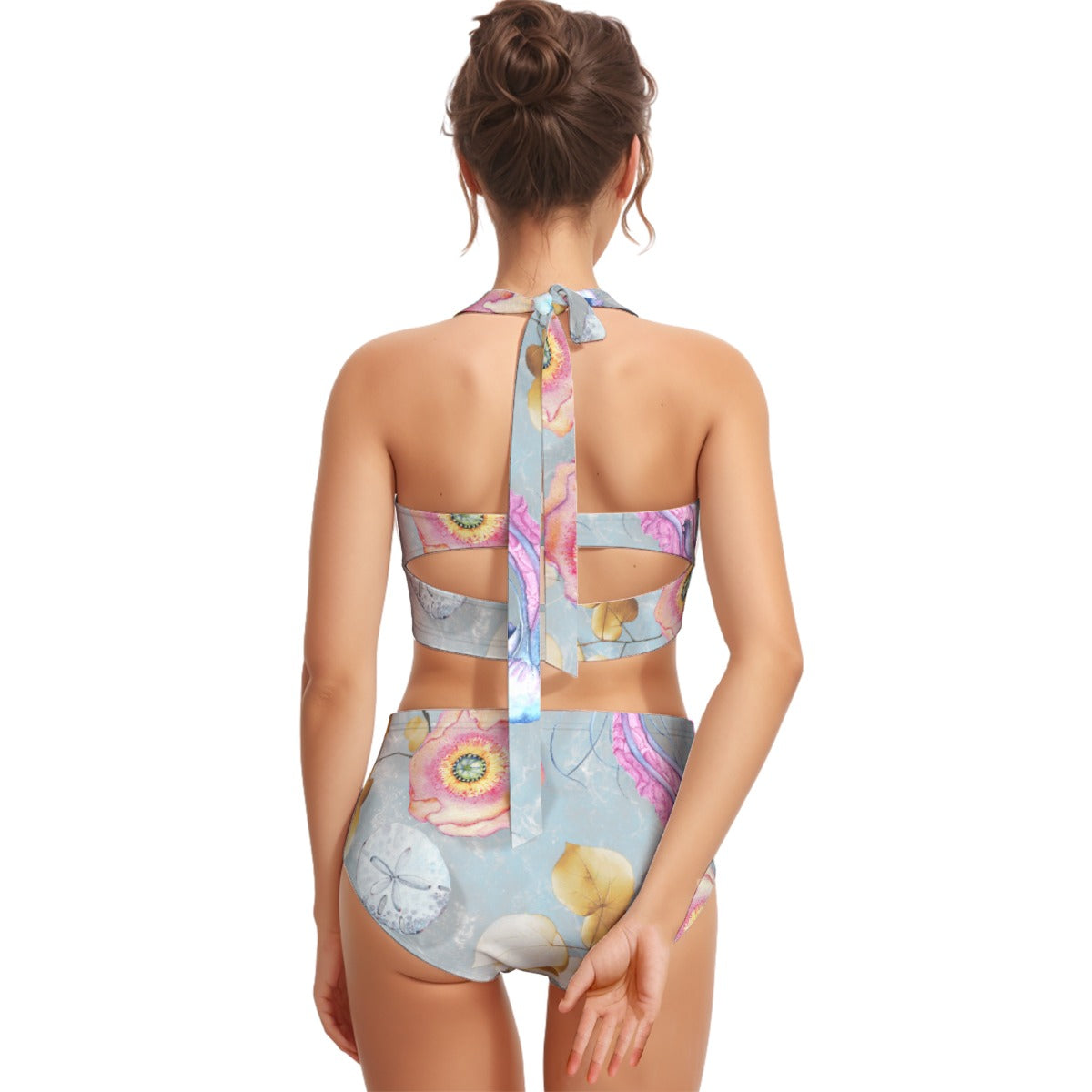 Pink Poppy Women's Swimsuit Set With Halter