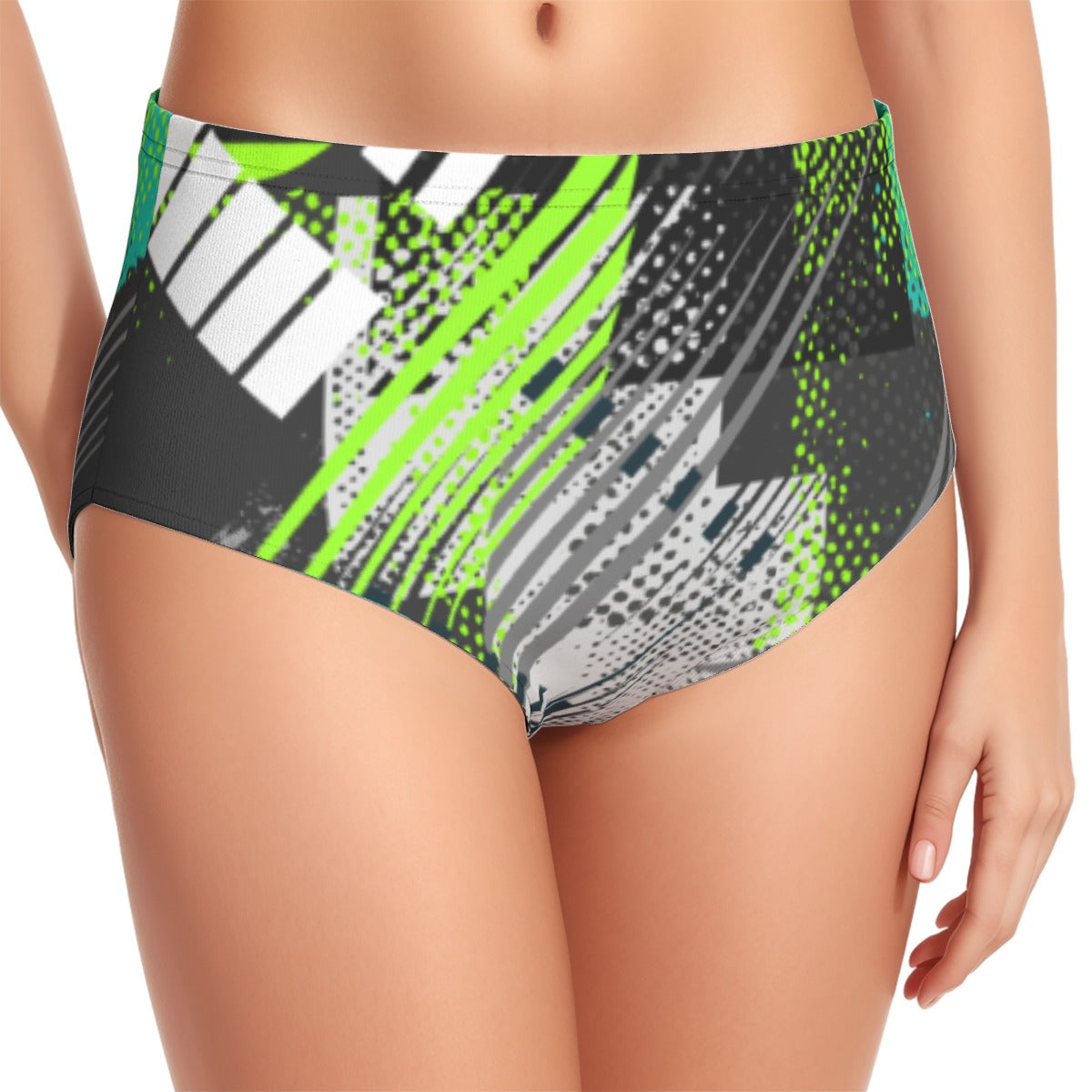 Green Bias Women's Swimsuit Set With Halter