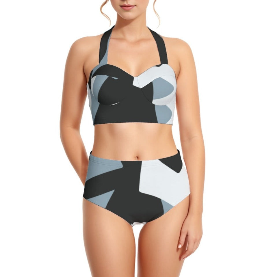 Mod Bod Women's Swimsuit Set With Halter