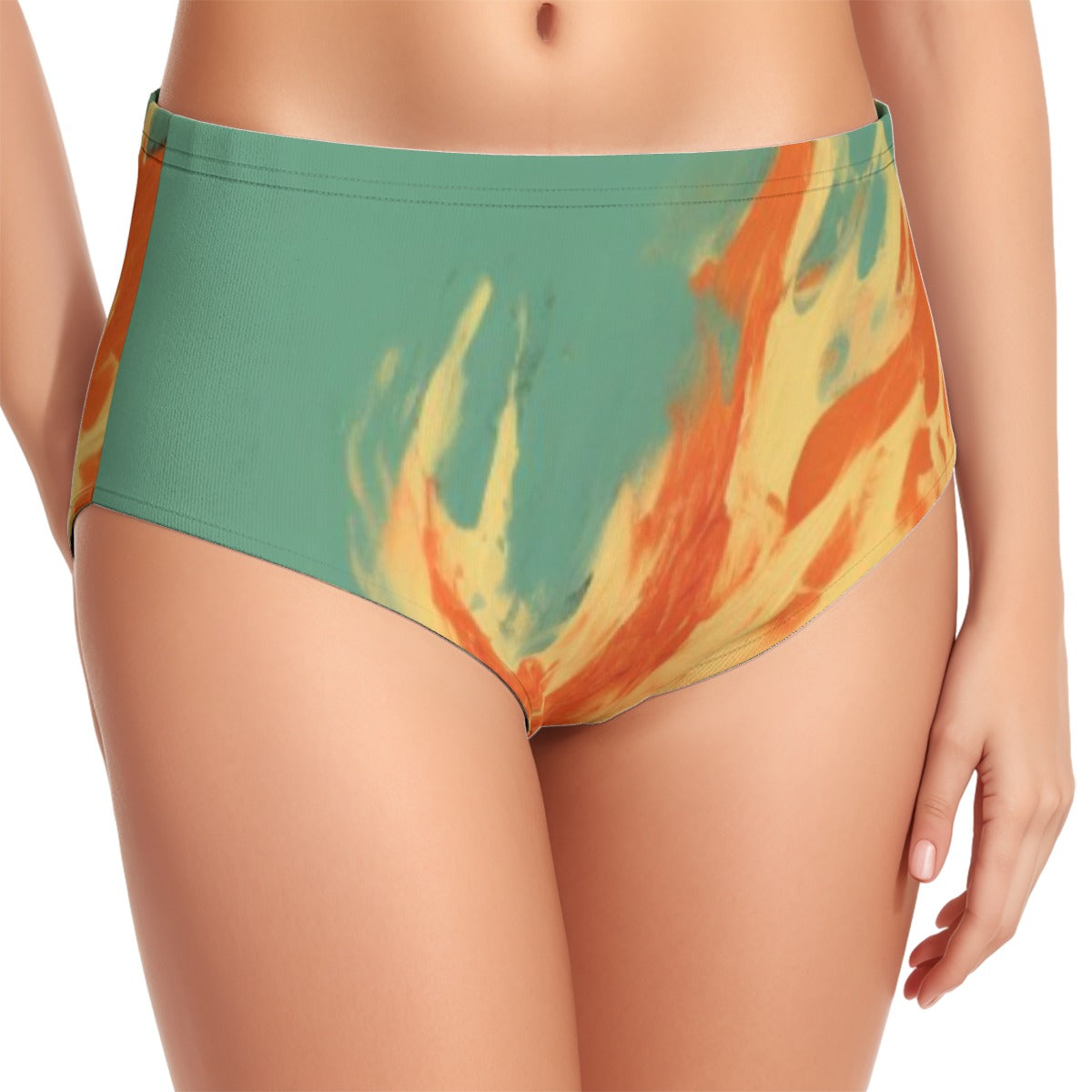 Flaming Hot Women's Swimsuit Set With Halter