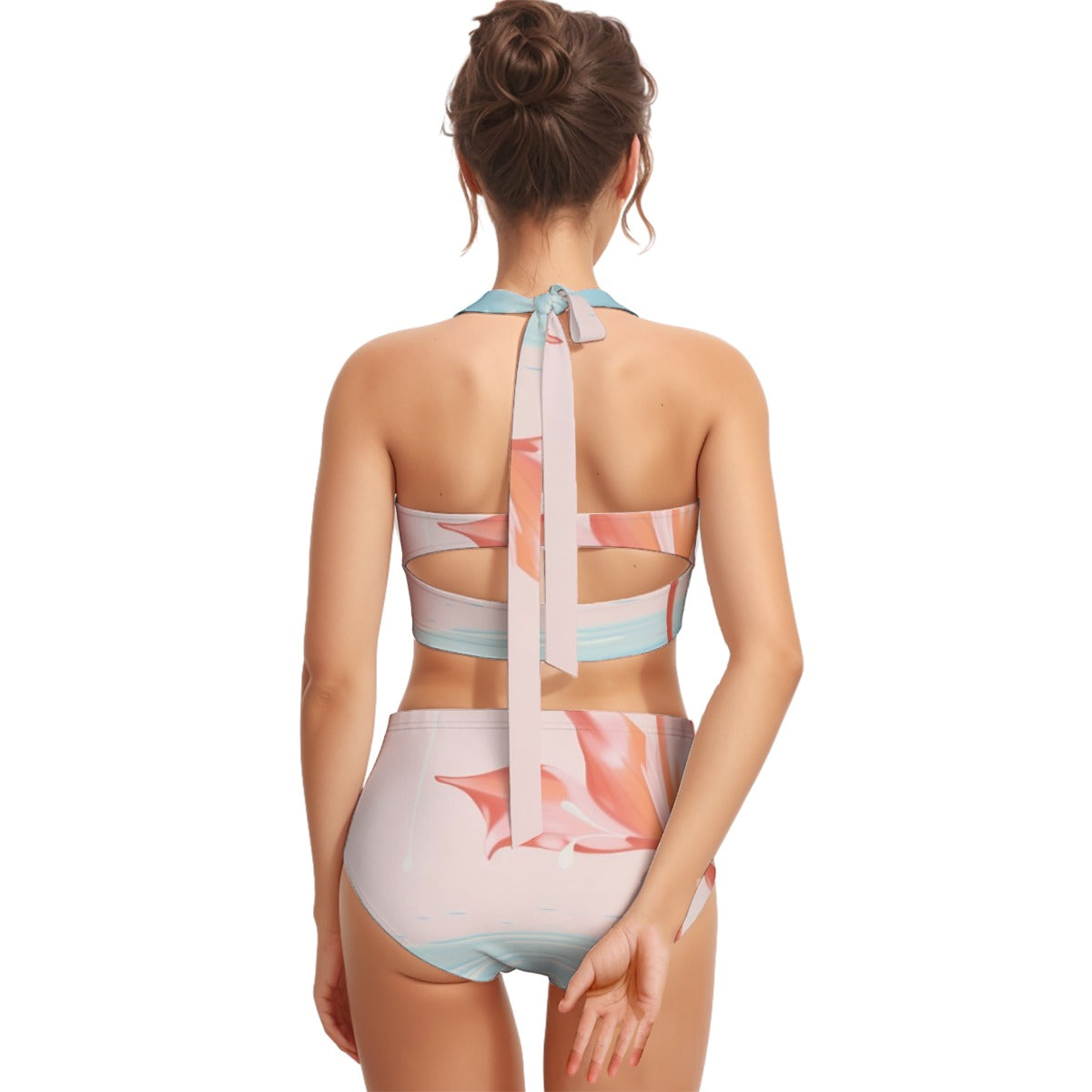Aqua Blush Women's Bikini Swimsuit Set With Halter
