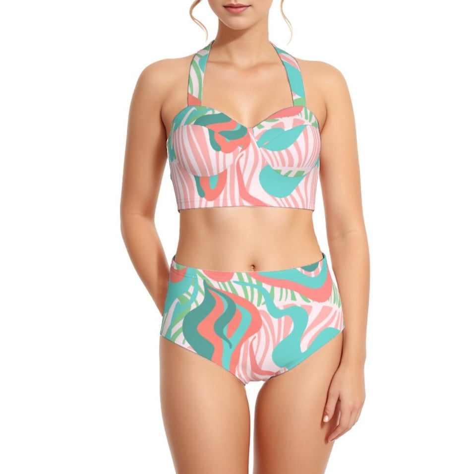 Sorbet Women's Swimsuit Set With Halter