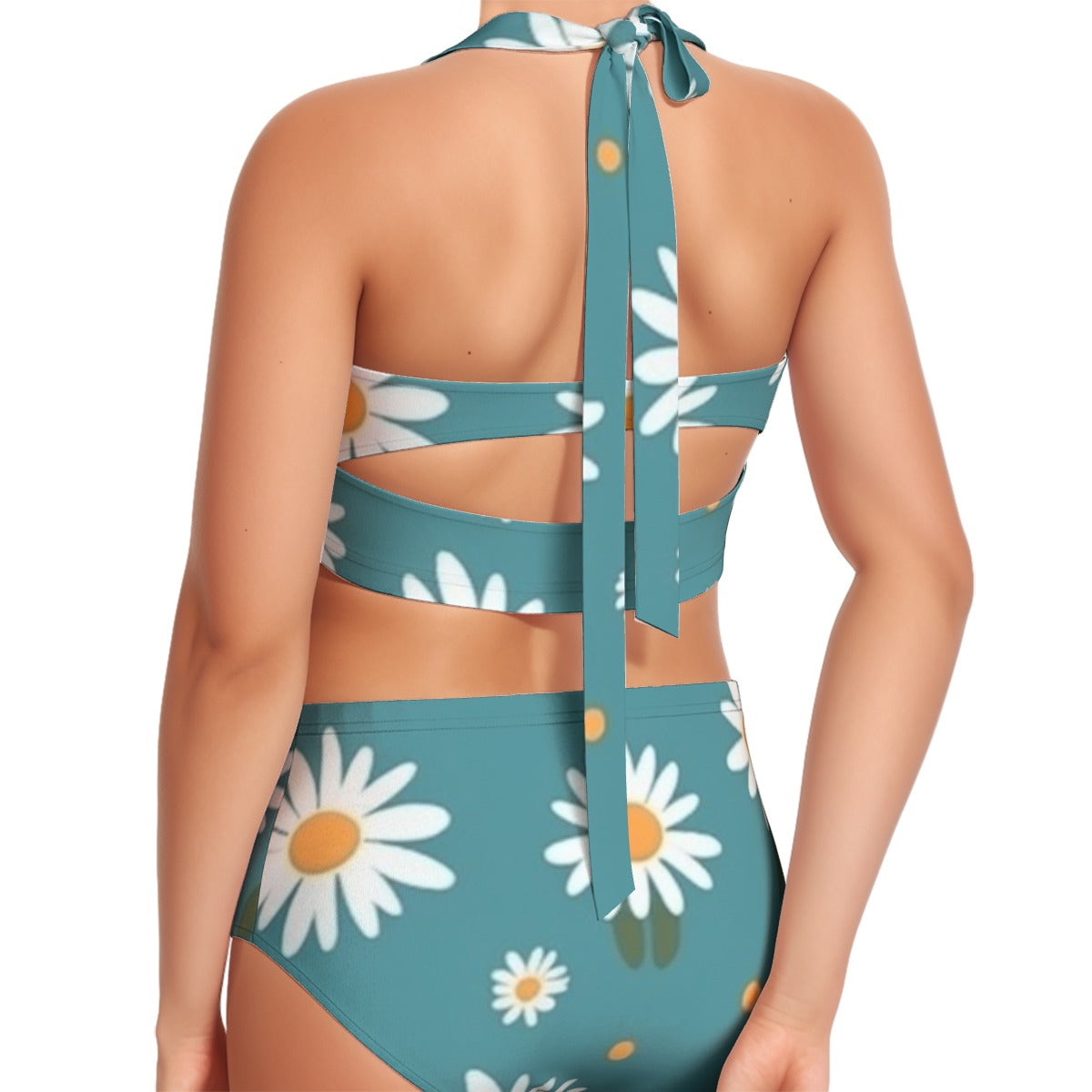 Daisy Women's Swimsuit Set With Halter