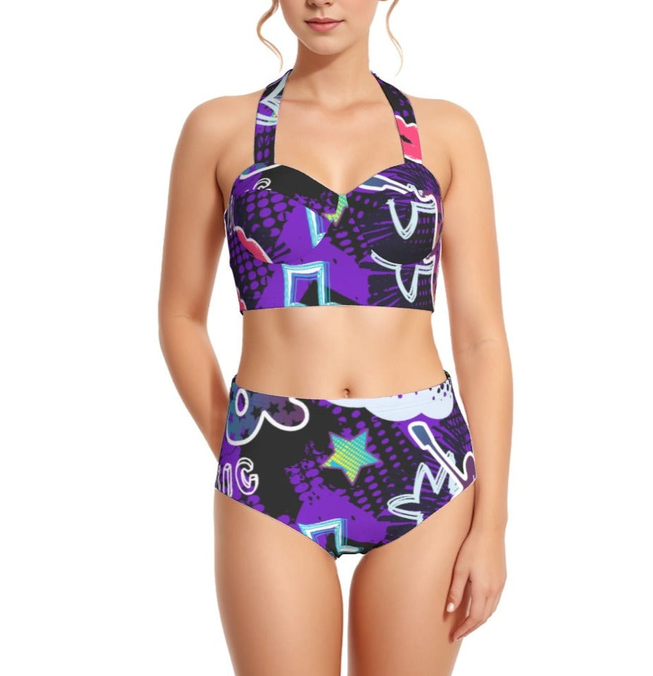 Bright 90 Women's Swimsuit Set With Halter