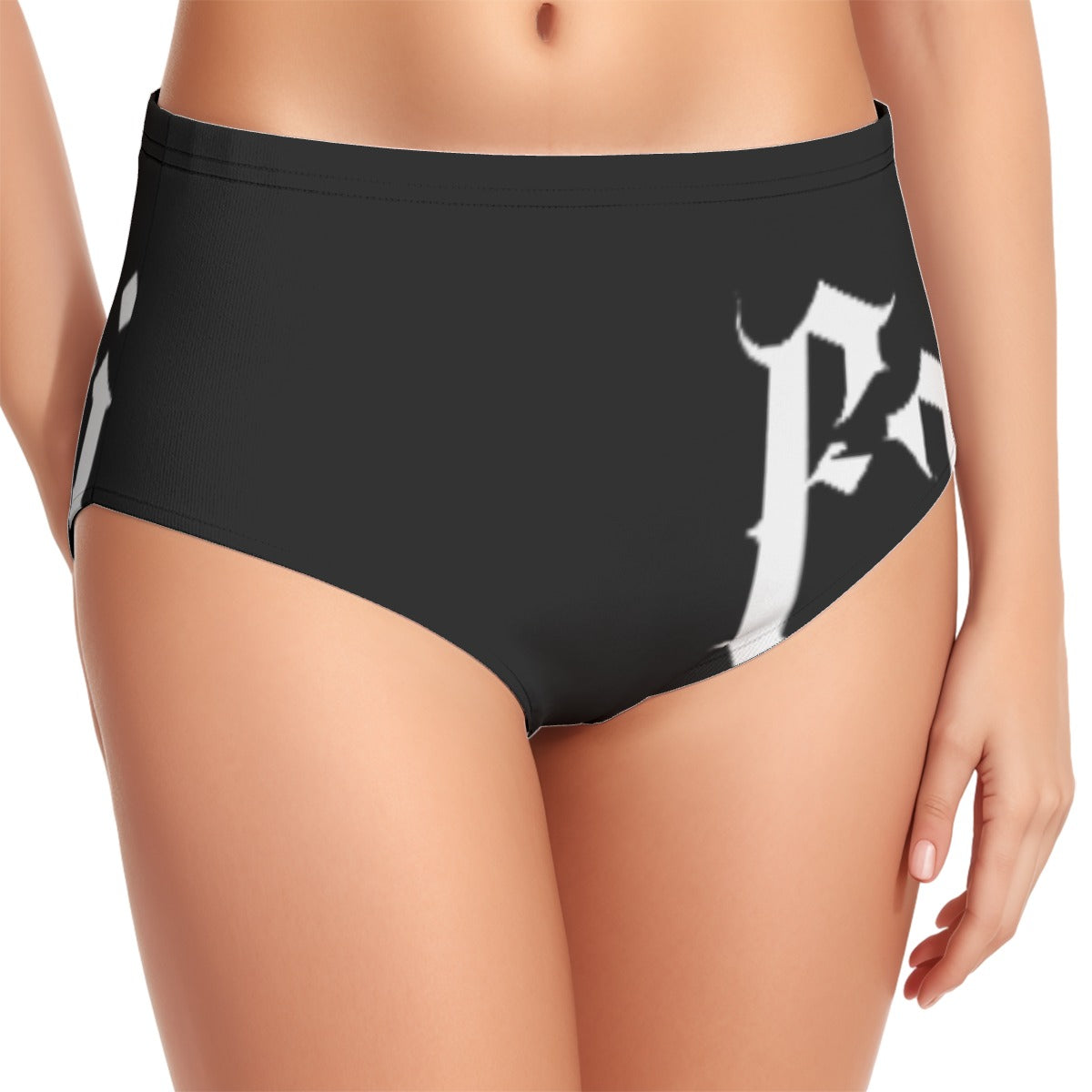 Black Edge Women's Swimsuit Set With Halter