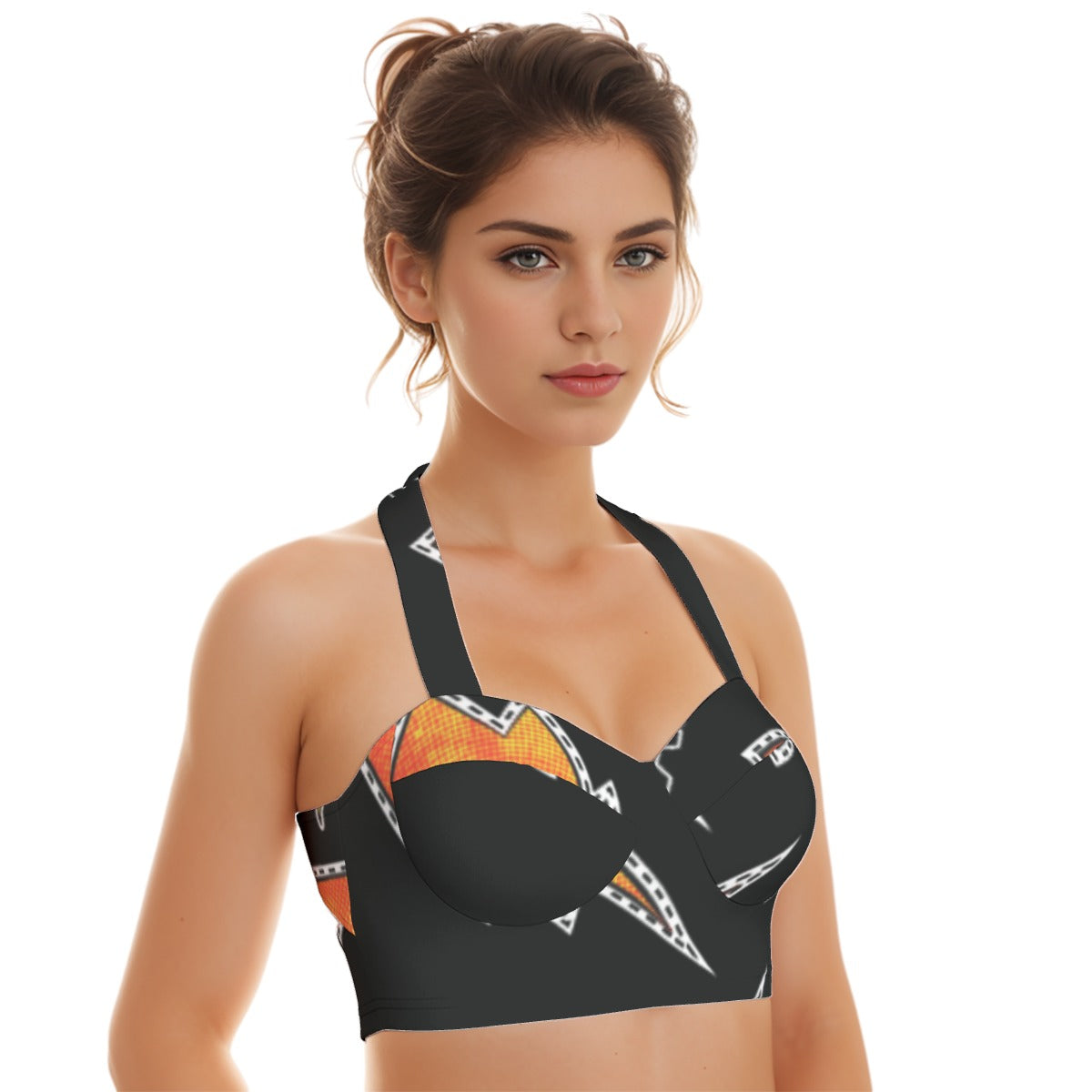 Lightening Lady Women's Swimsuit Set With Halter