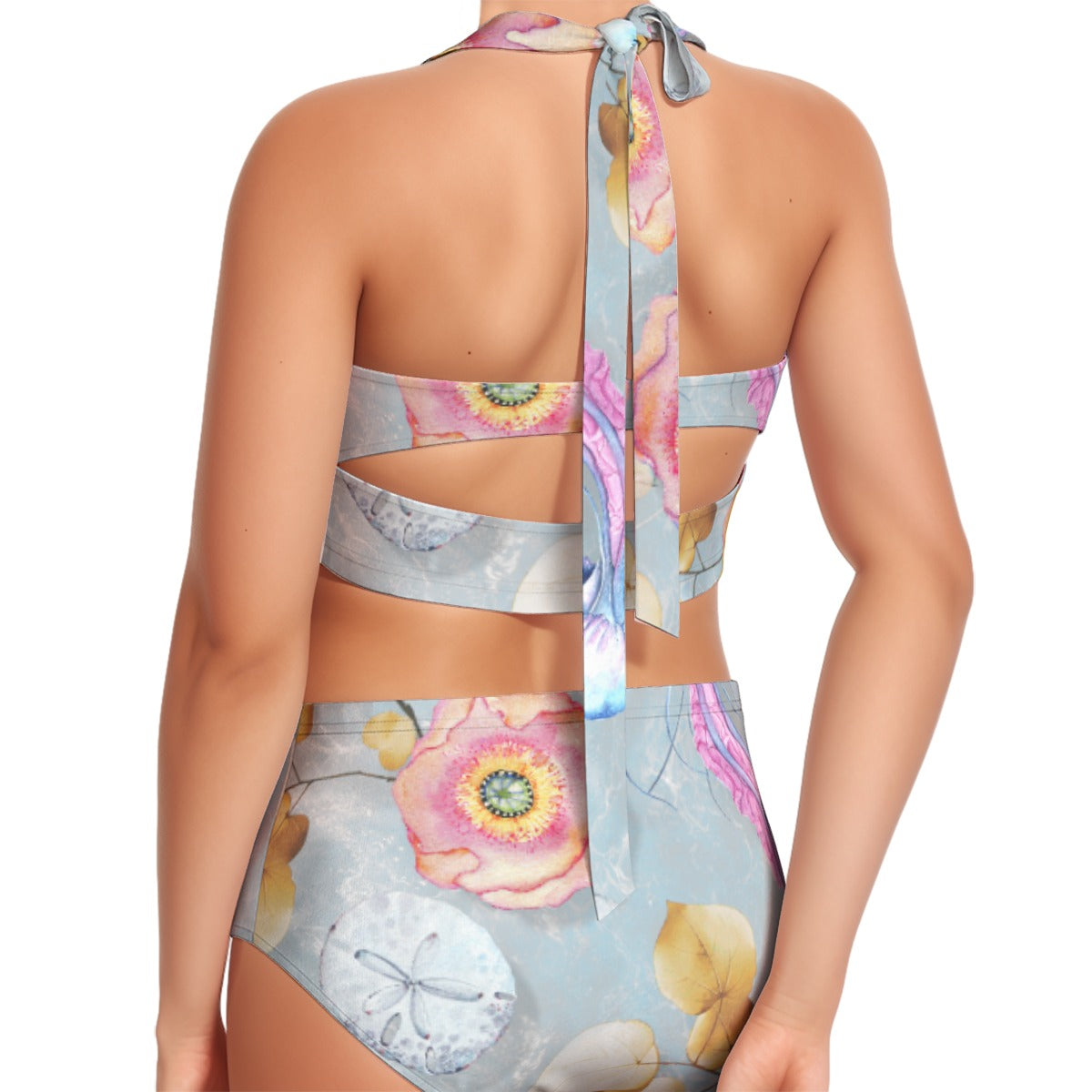 Pink Poppy Women's Swimsuit Set With Halter
