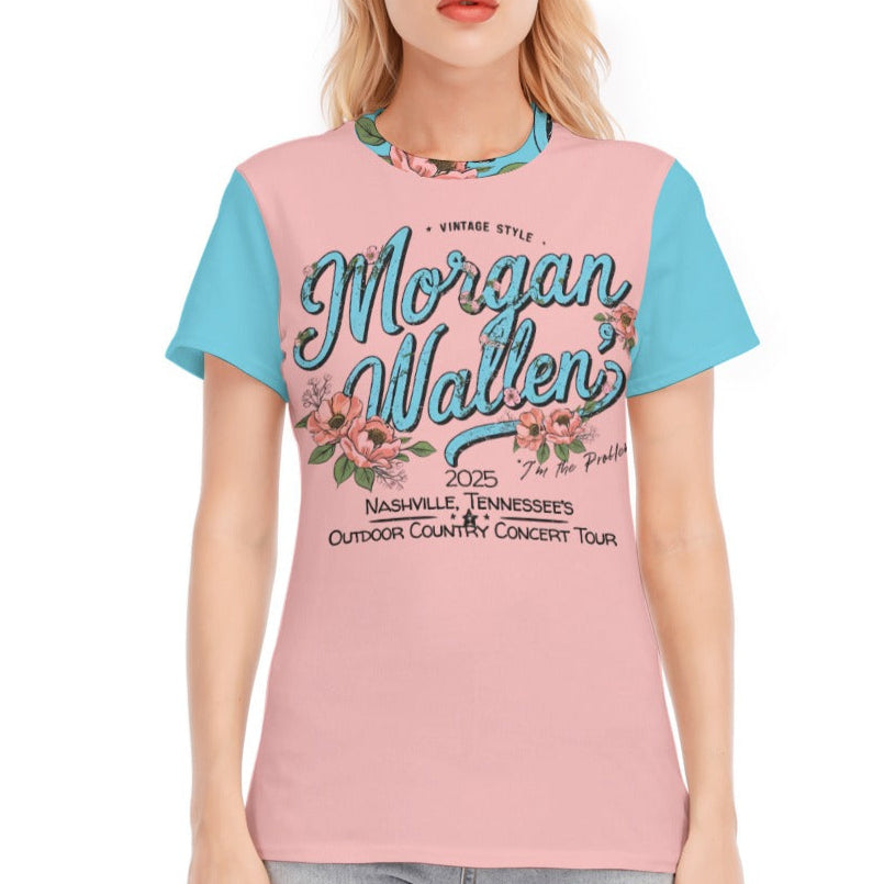 Morgan Wallen Women's Round Neck T-Shirt | 190GSM Cotton